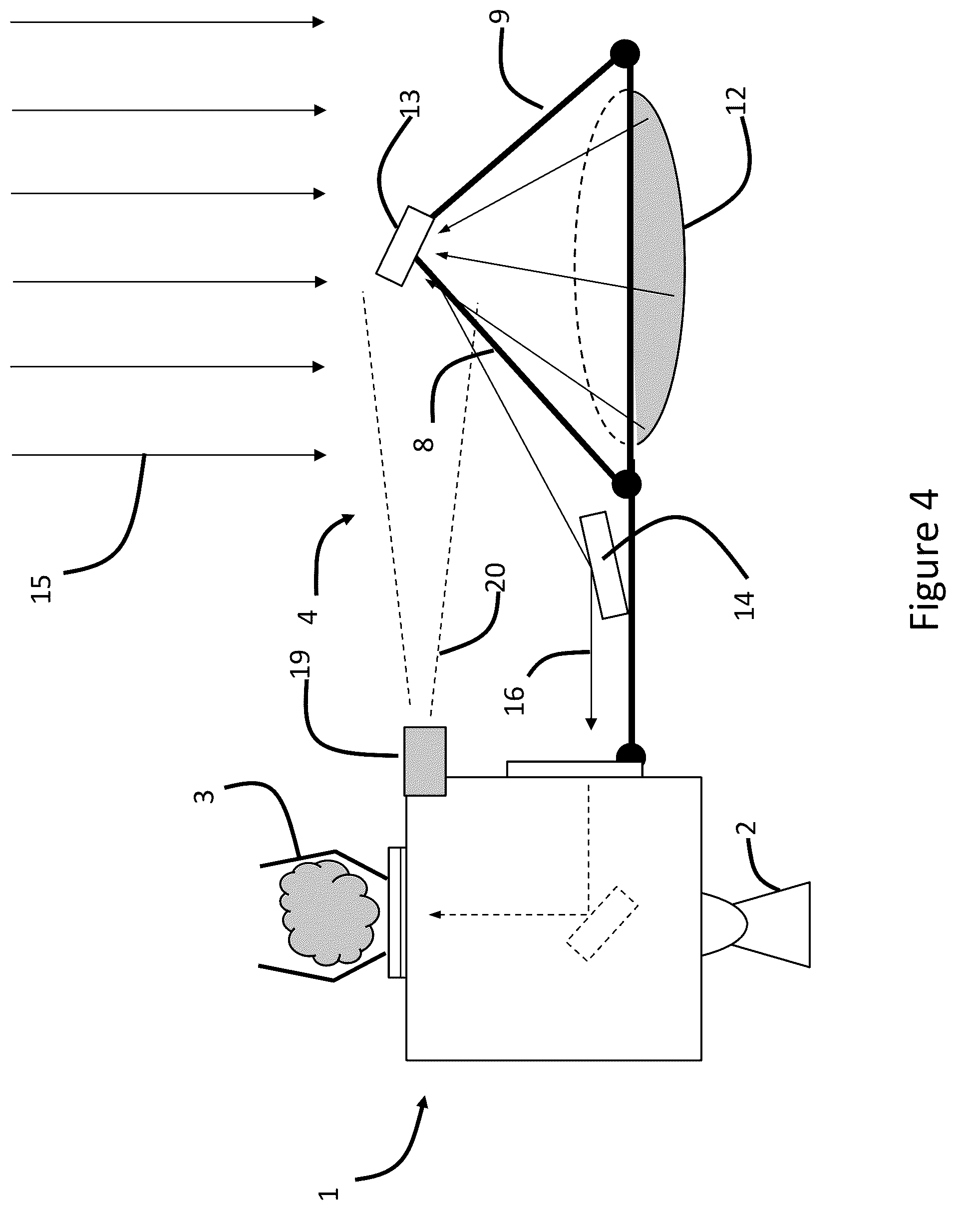 Patent US12297792 Figure 4 – Hybrid solar thermal and chemical vehicle configurations for space mining applications