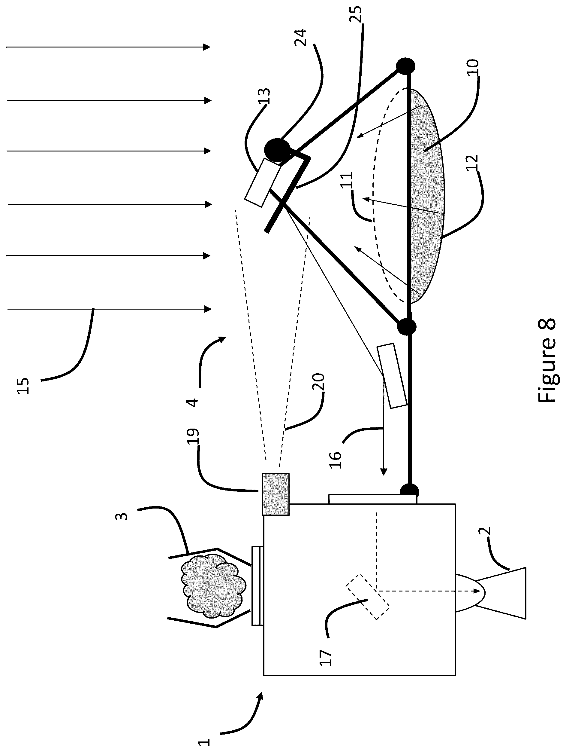 Patent US12297792 Figure 8 – Hybrid solar thermal and chemical vehicle configurations for space mining applications