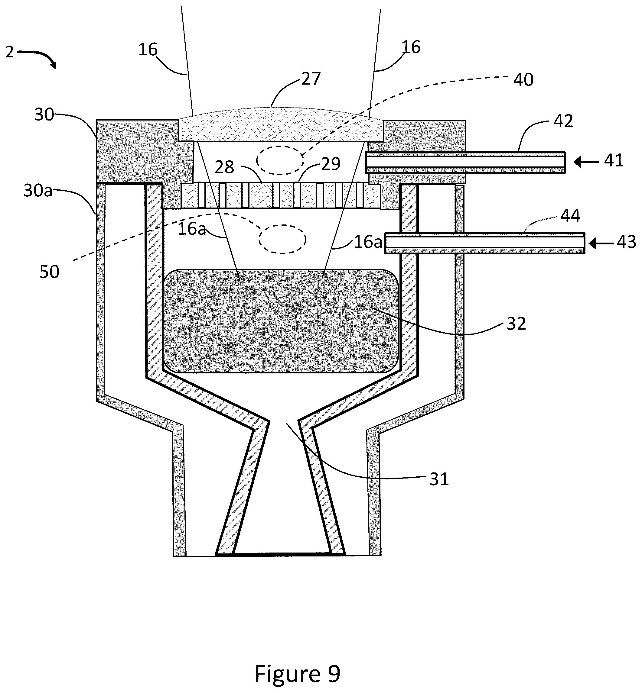 Patent US12297792 Figure 9 – Hybrid solar thermal and chemical vehicle configurations for space mining applications