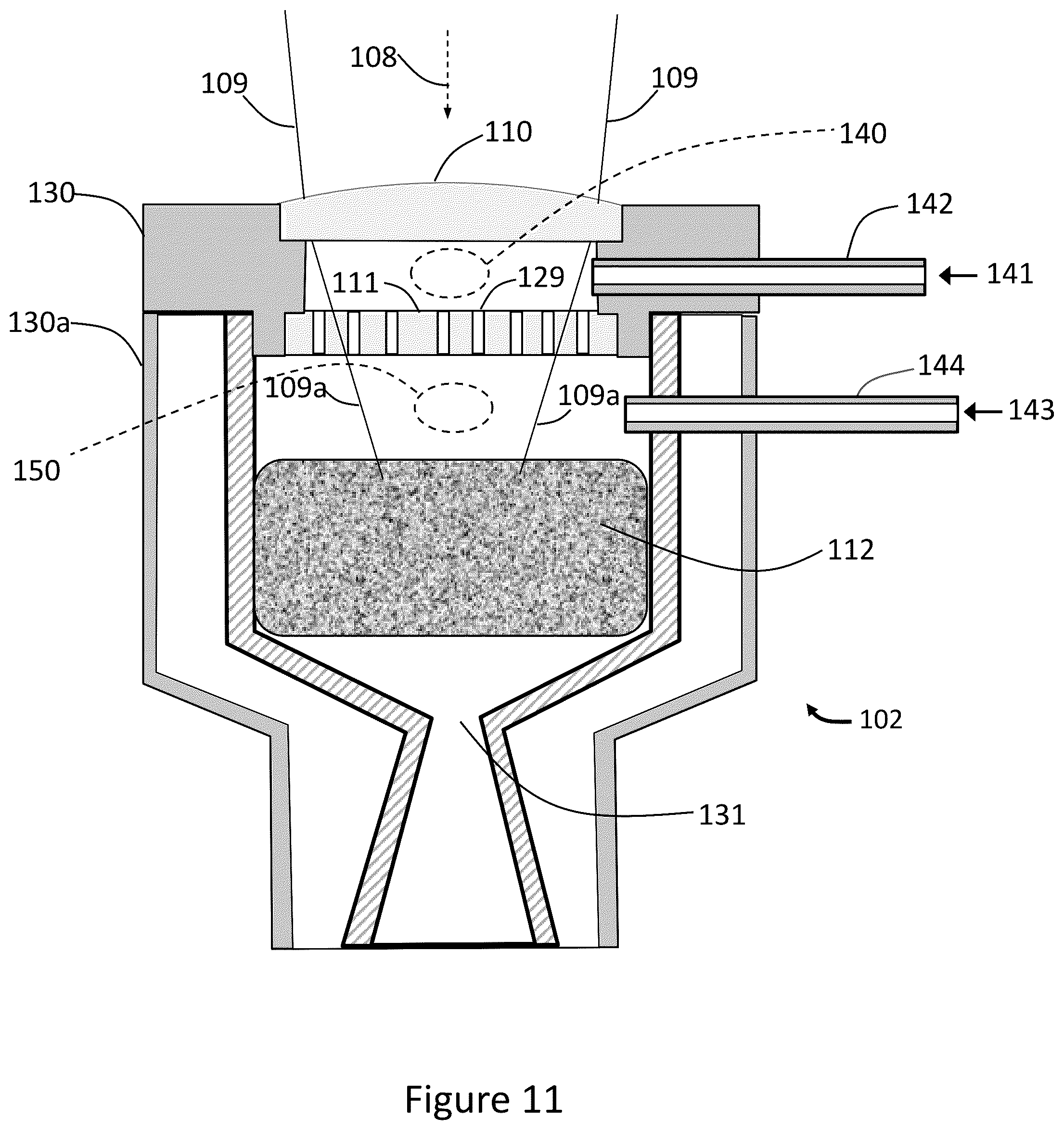 Patent US12297792 Figure 11 – Hybrid solar thermal and chemical vehicle configurations for space mining applications