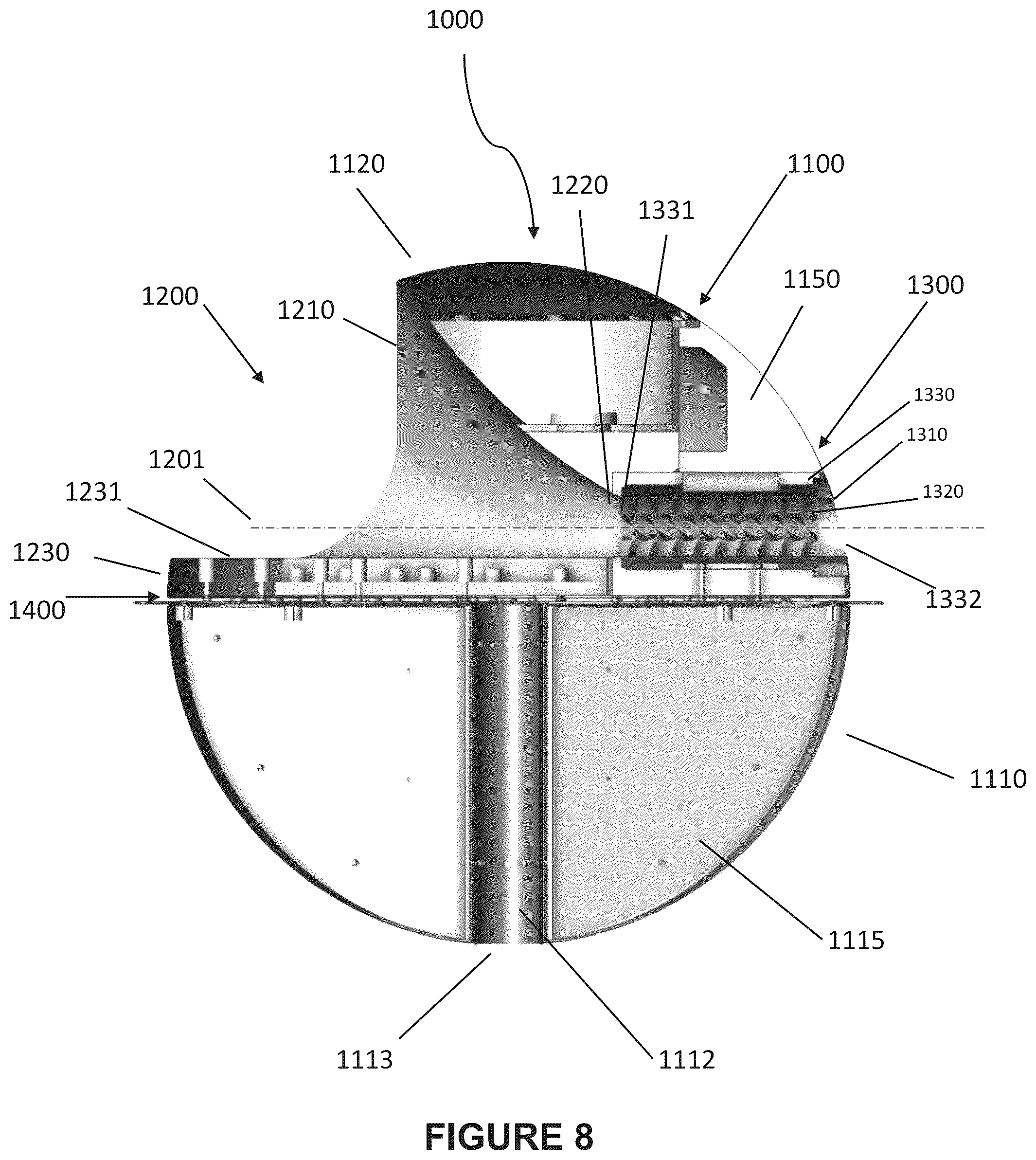 Patent US12297797 Figure 8 – Offshore floating wave generator assembly