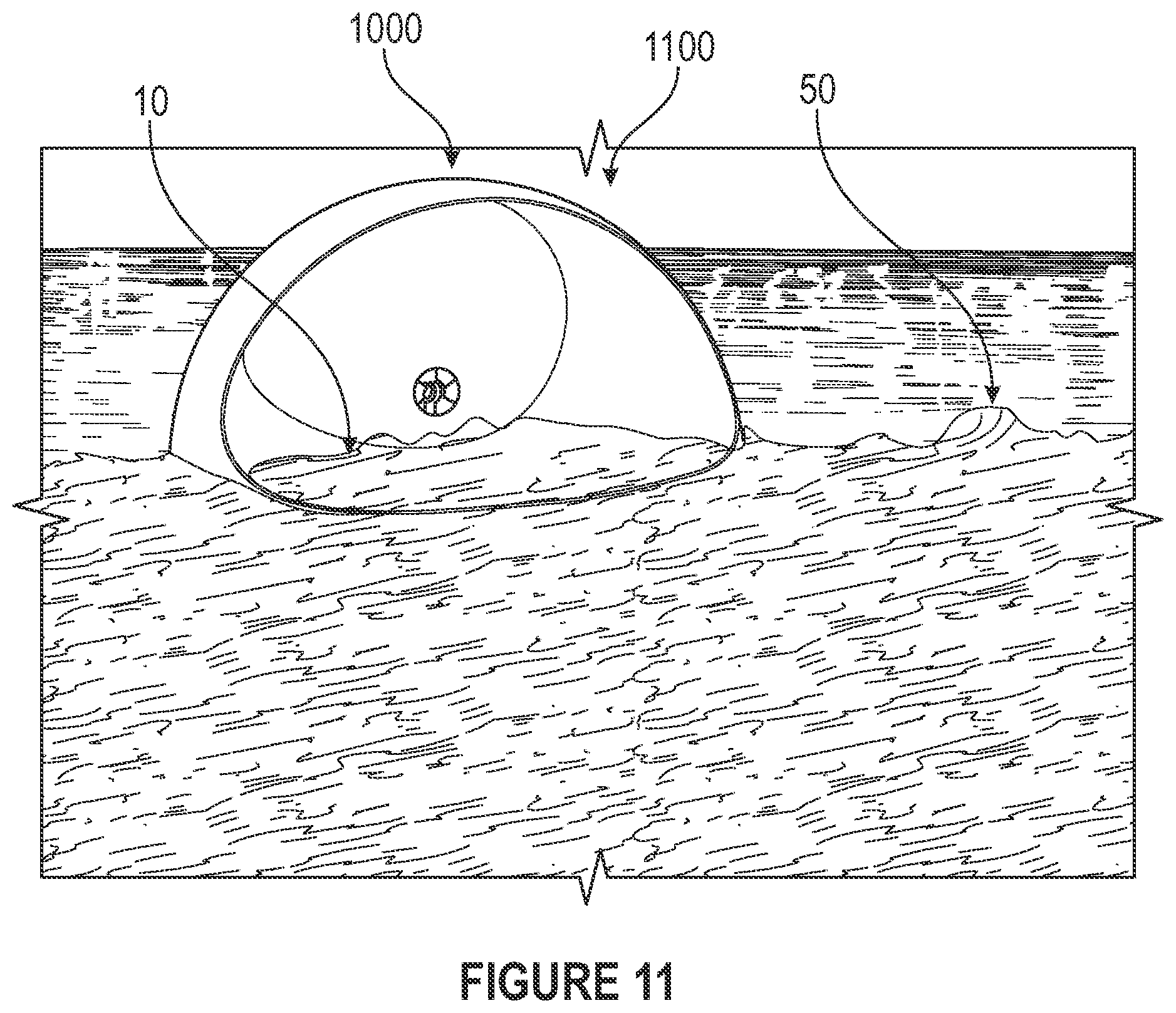 Patent US12297797 Figure 11 – Offshore floating wave generator assembly
