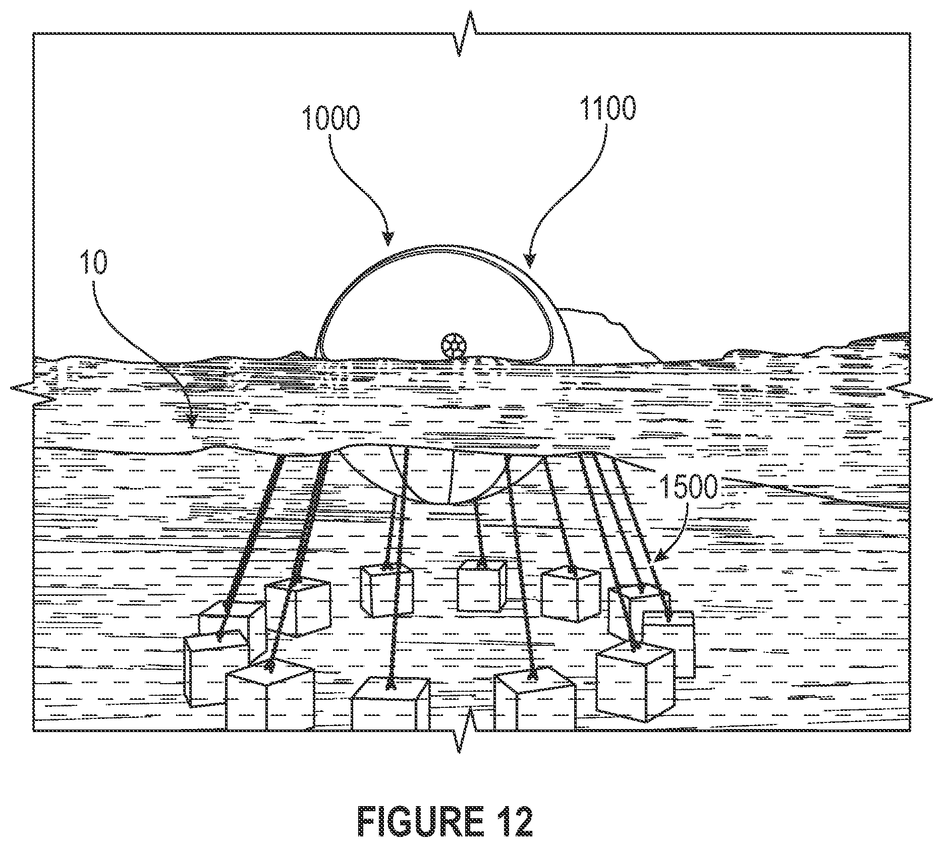 Patent US12297797 Figure 12 – Offshore floating wave generator assembly