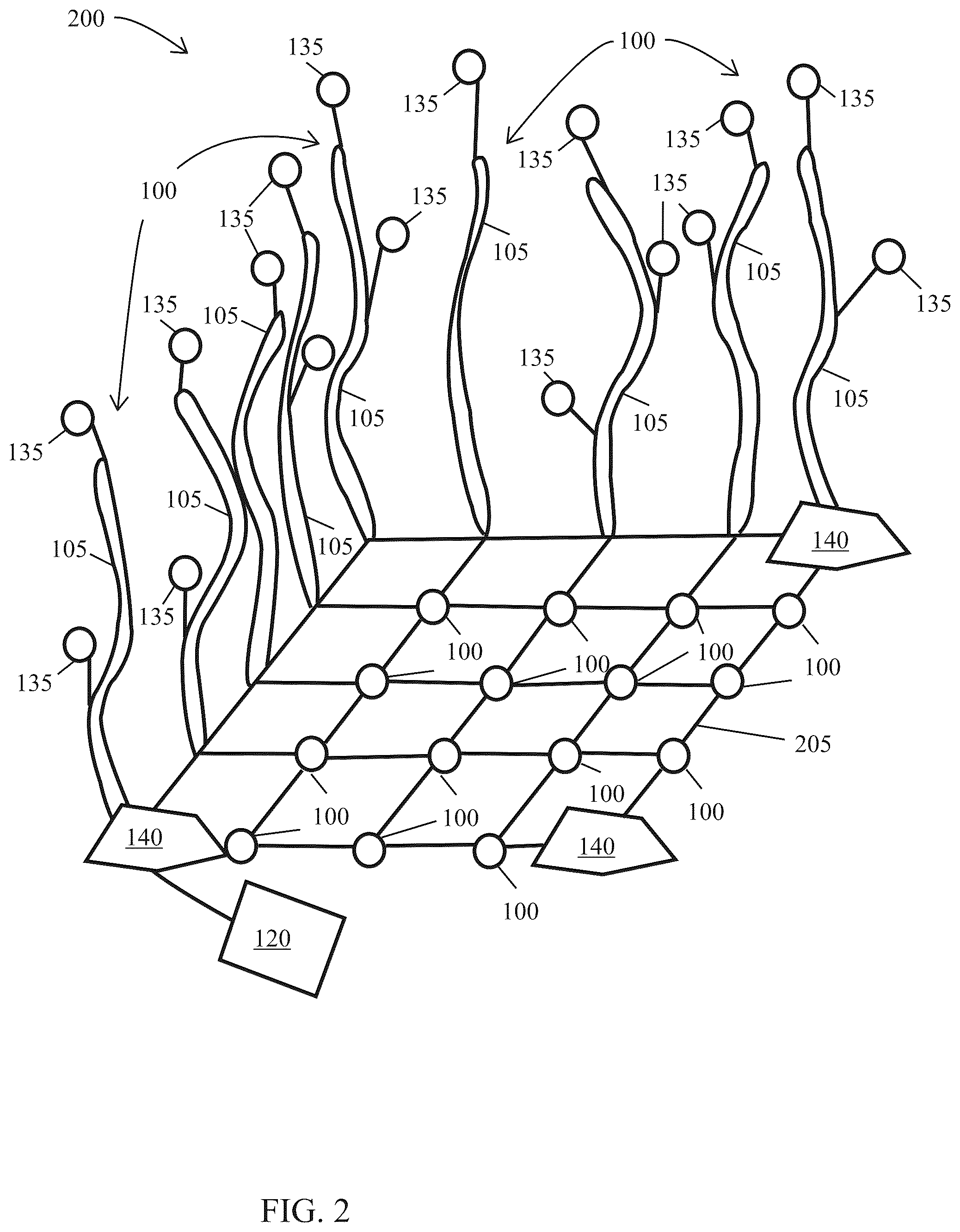 Patent US12297798 Figure 2 – Kelp-inspired marine energy converter