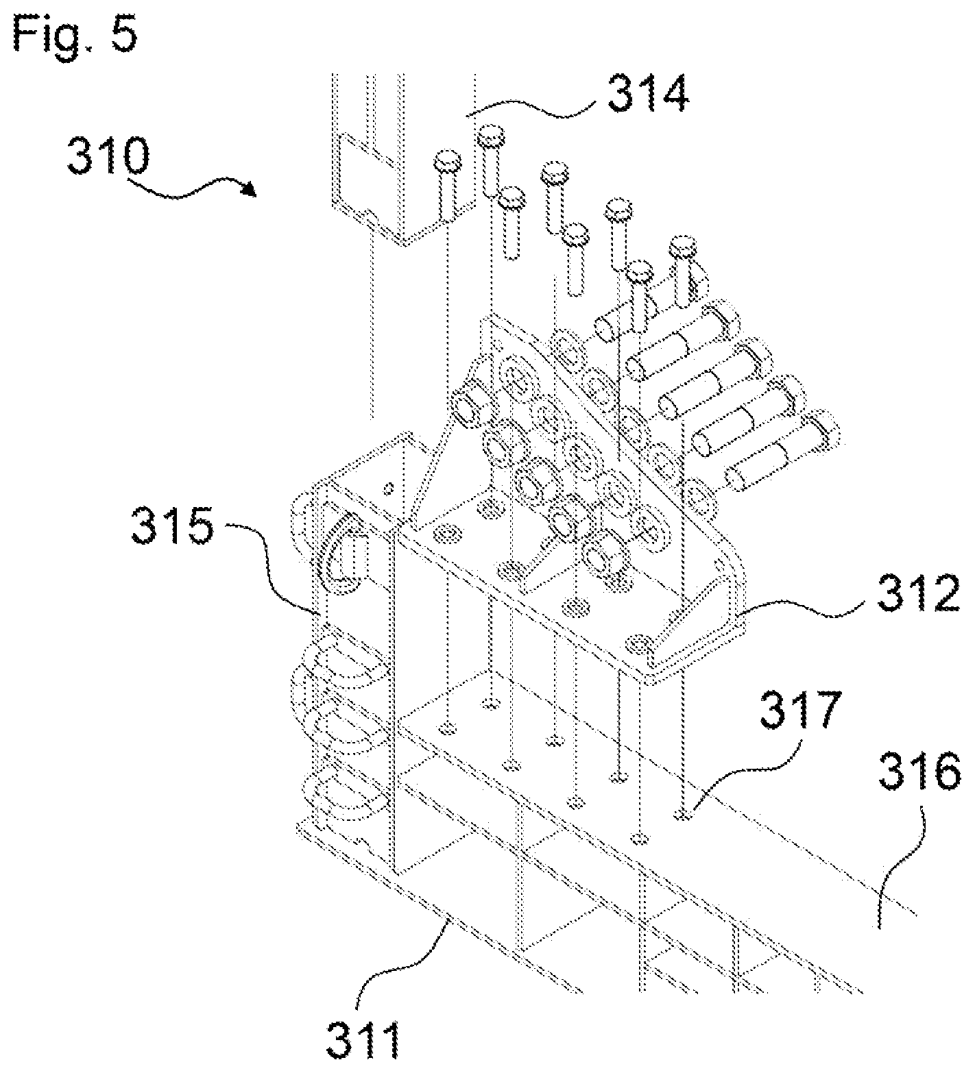Patent US12297803 Figure 5 – System for handling a wind turbine tower section and corresponding method
