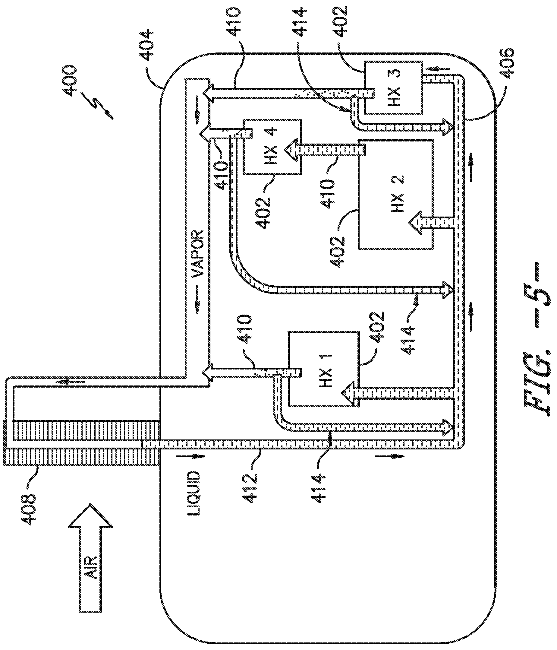 Patent US12297813 Figure 5 – Multisiphon passive cooling system with liquid bridge