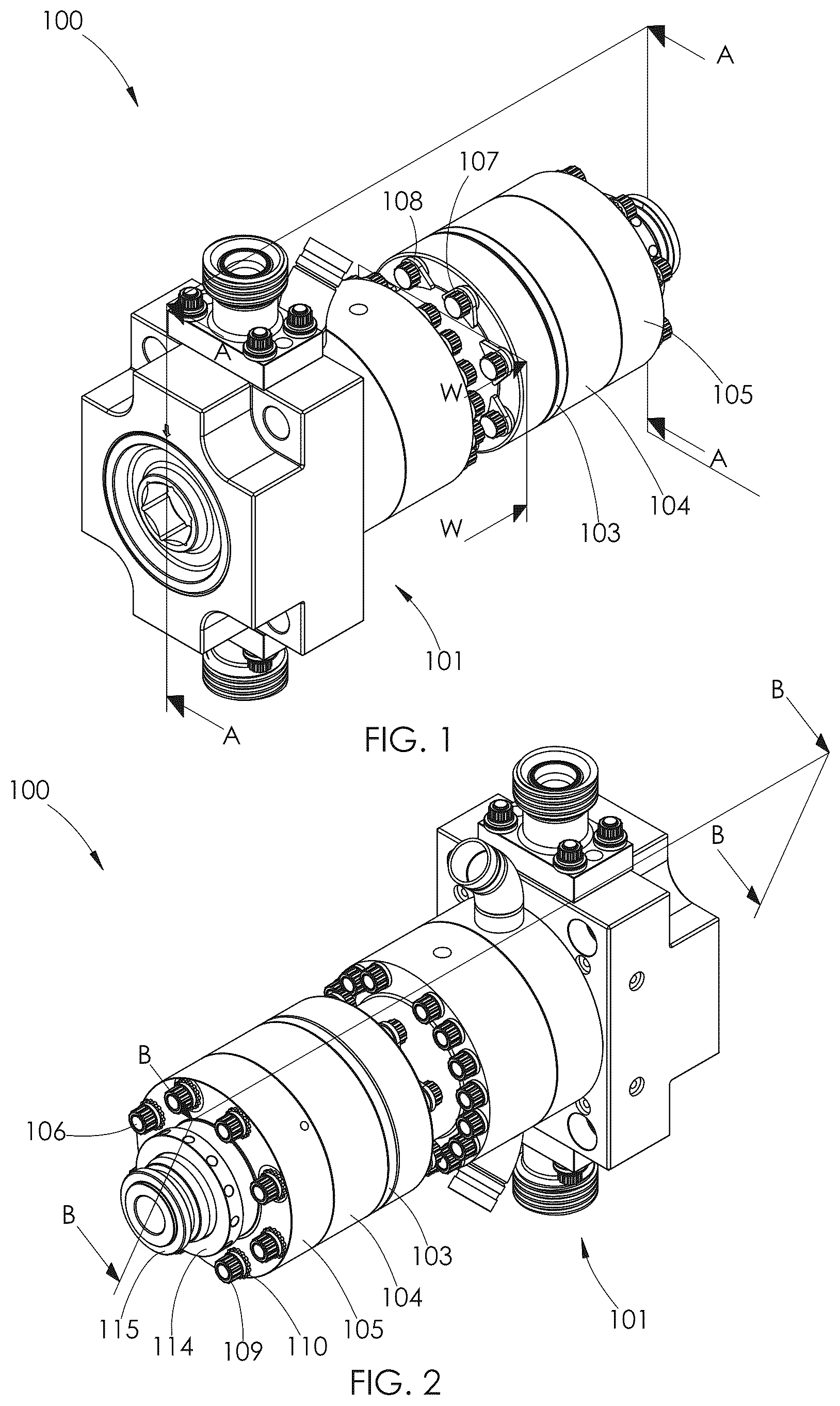 Patent US12297827 Figure 1 – Fluid end with clamped retention