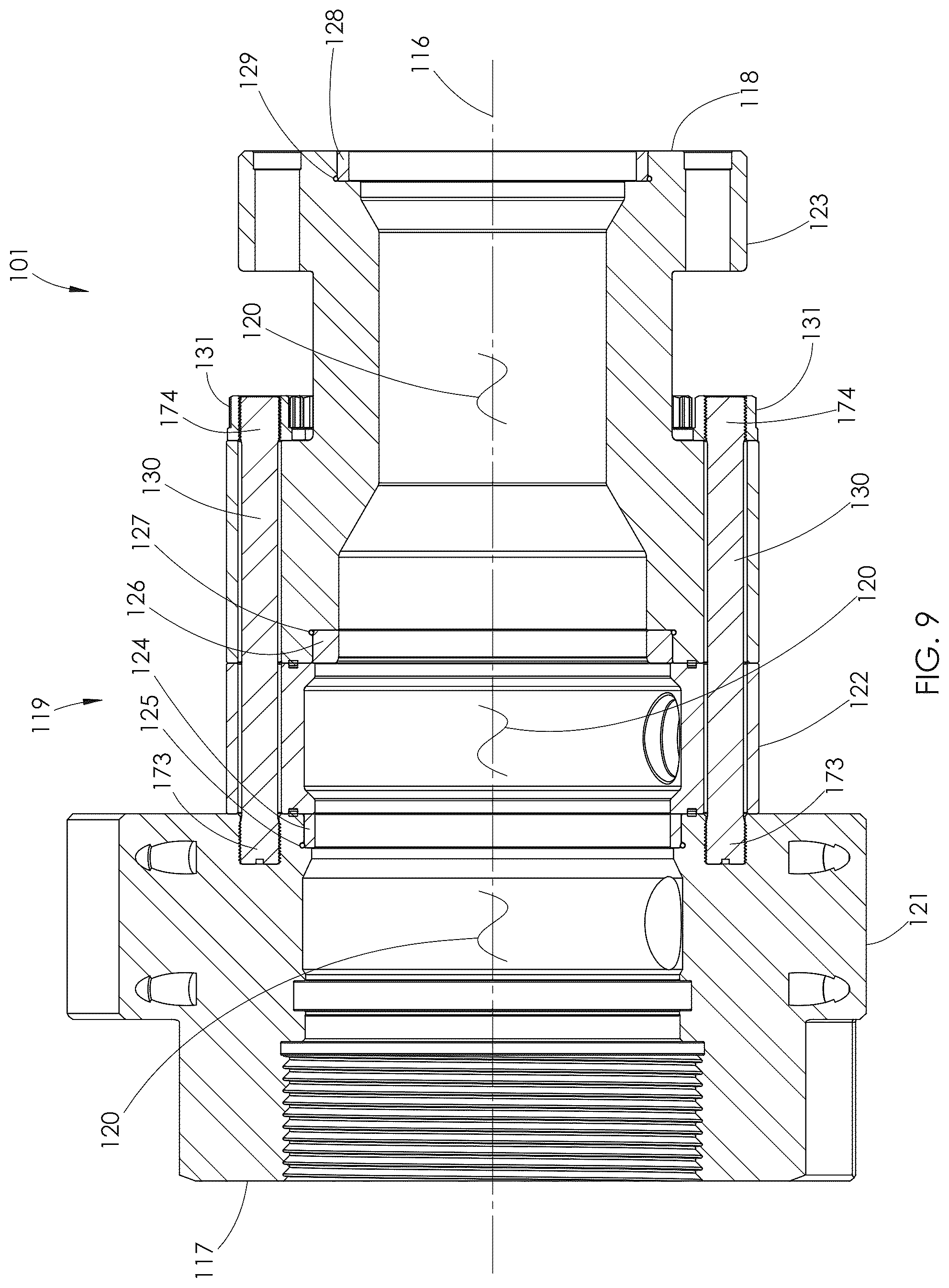 Patent US12297827 Figure 7 – Fluid end with clamped retention