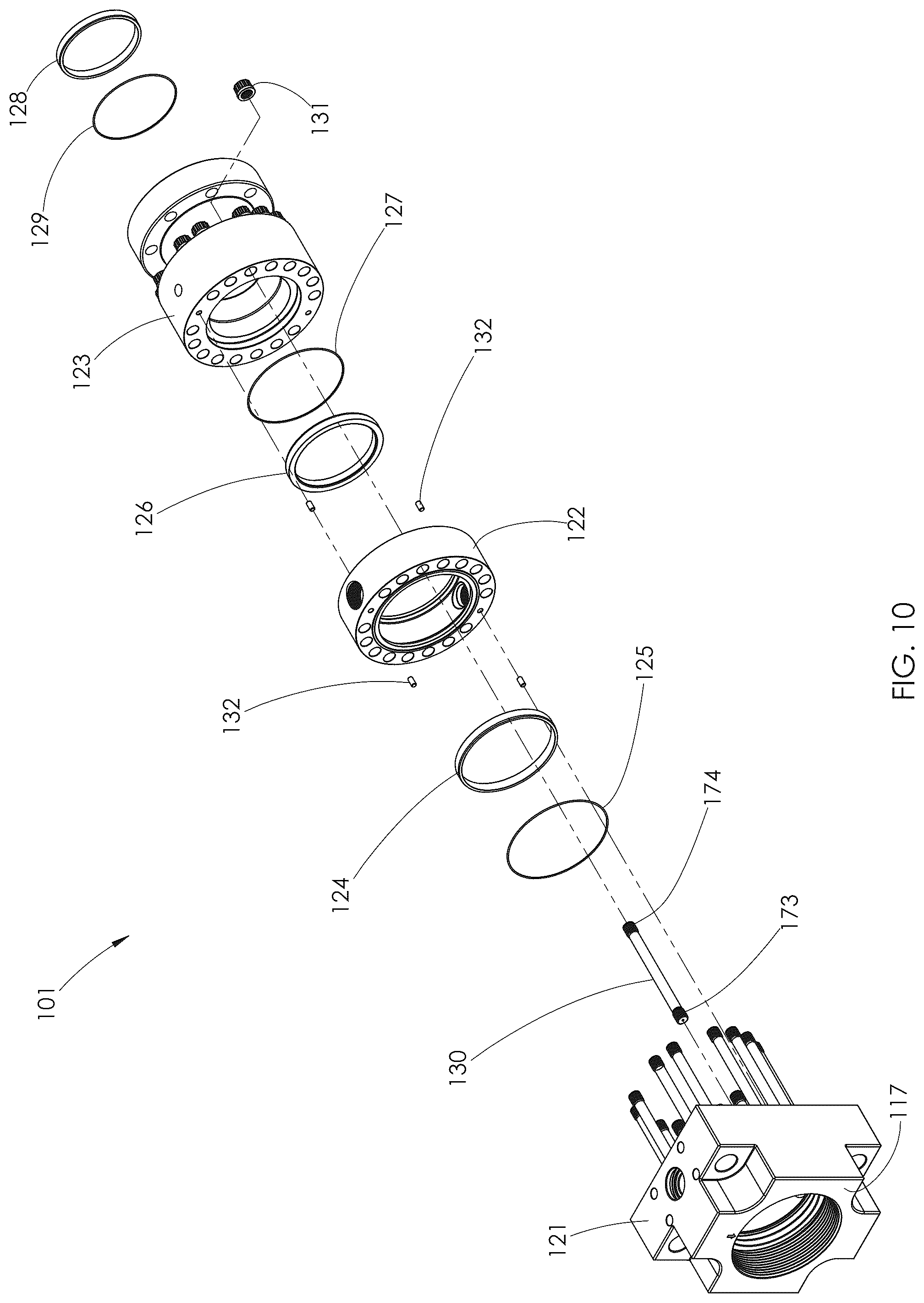 Patent US12297827 Figure 8 – Fluid end with clamped retention