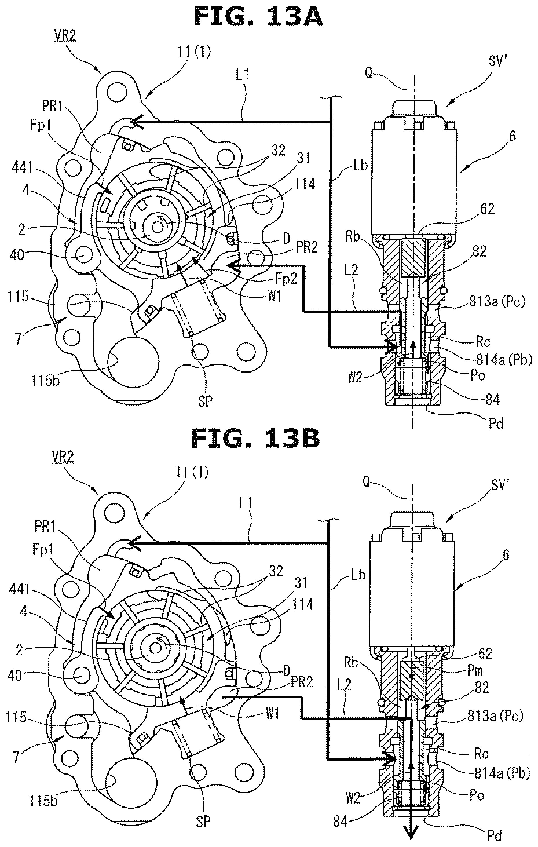 Patent US12297829 Figure 13 – Variable-capacity oil pump