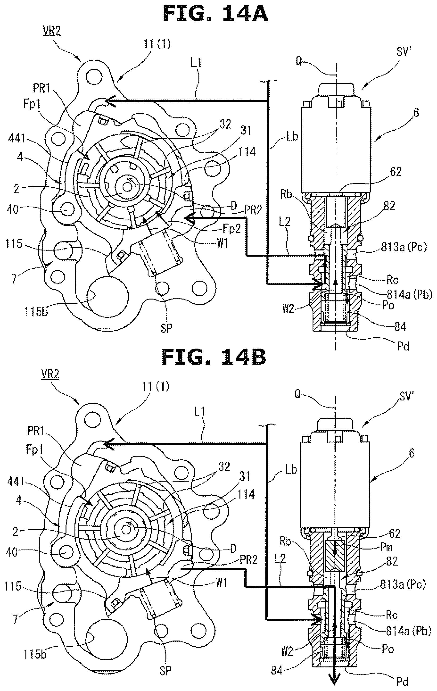 Patent US12297829 Figure 14 – Variable-capacity oil pump