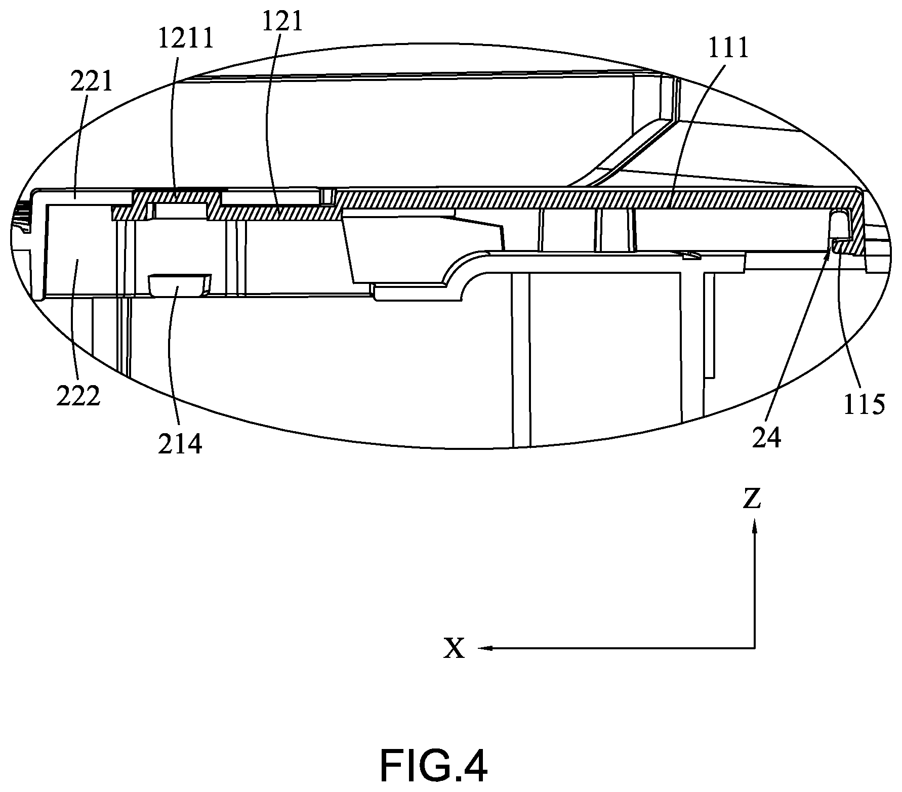Patent US12297838 Figure 4 – Air circulation apparatus with wire safety arrangement