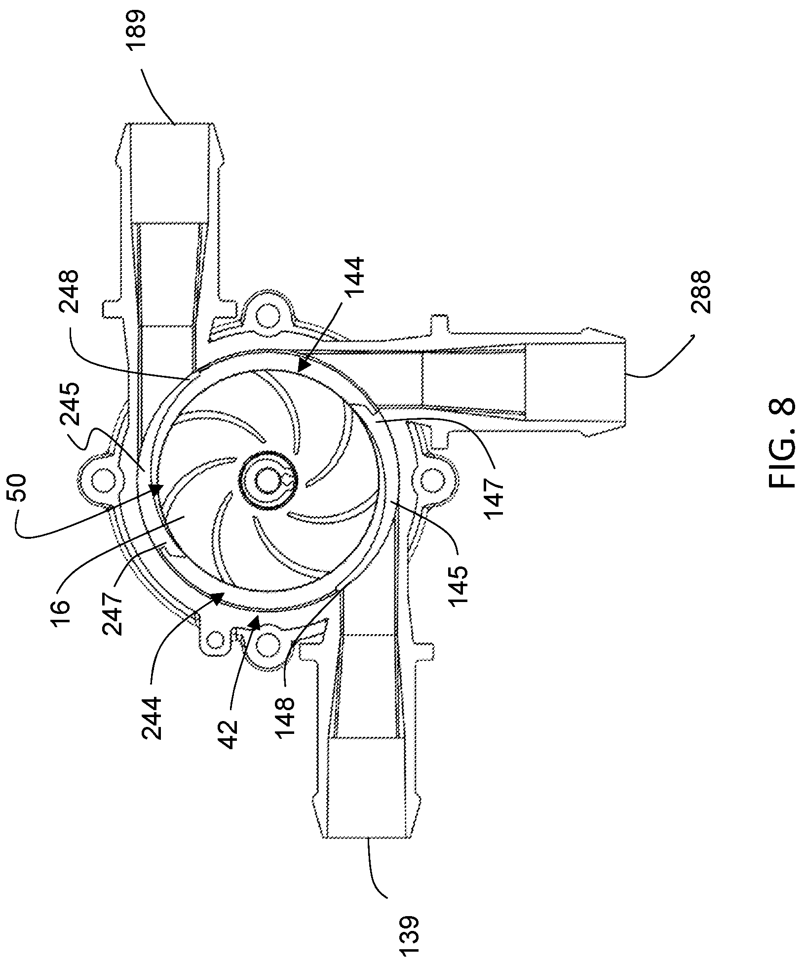 Patent US12297843 Figure 8 – Multiport fluid pump with integrated valve