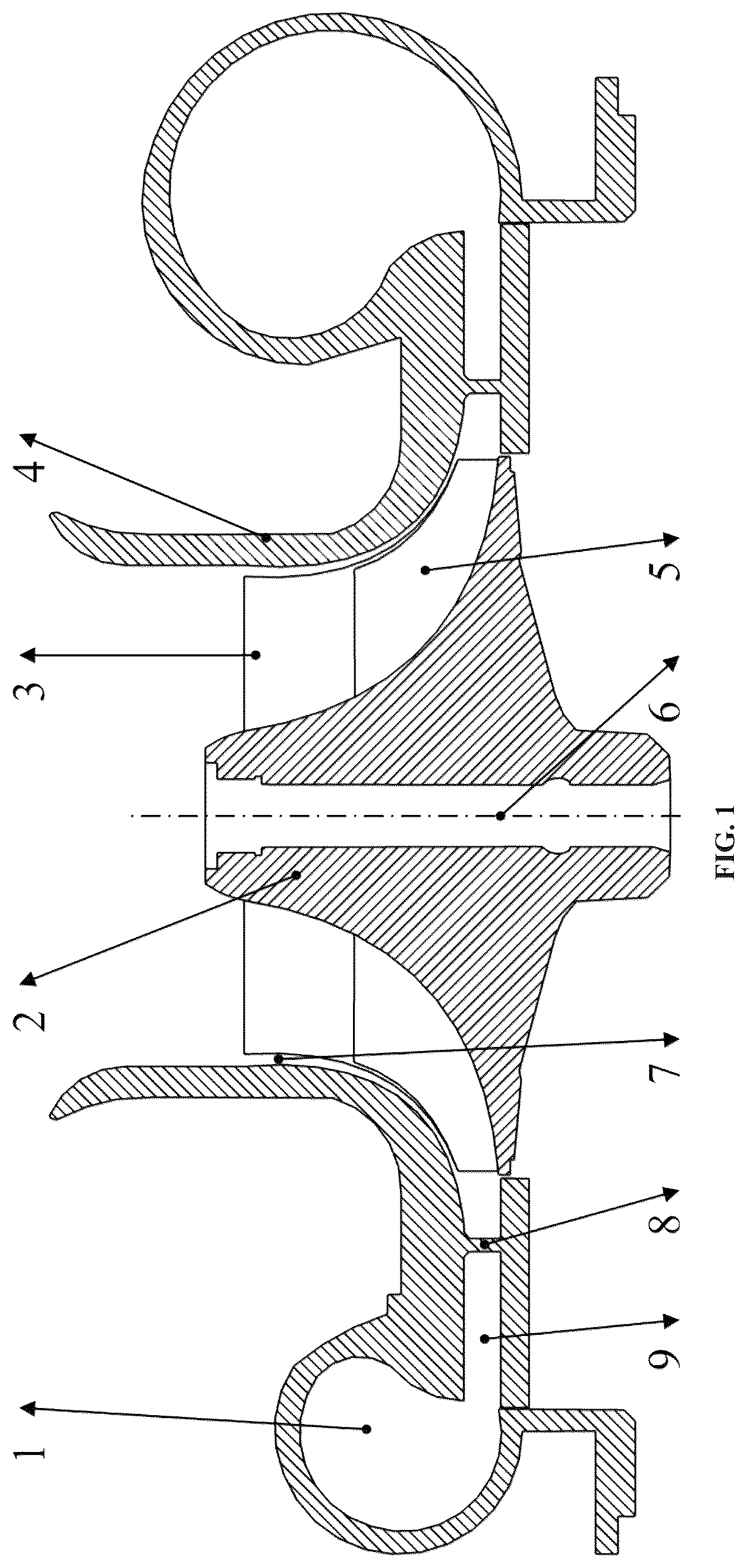 Patent US12297847 Figure 1 – Noise-reducing and nonuniform tip clearance structure of centrifugal compressor