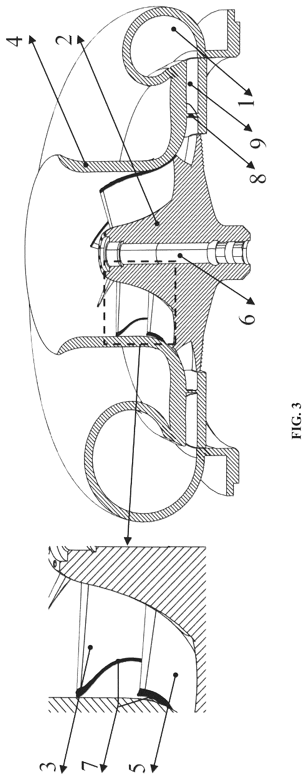 Patent US12297847 Figure 3 – Noise-reducing and nonuniform tip clearance structure of centrifugal compressor