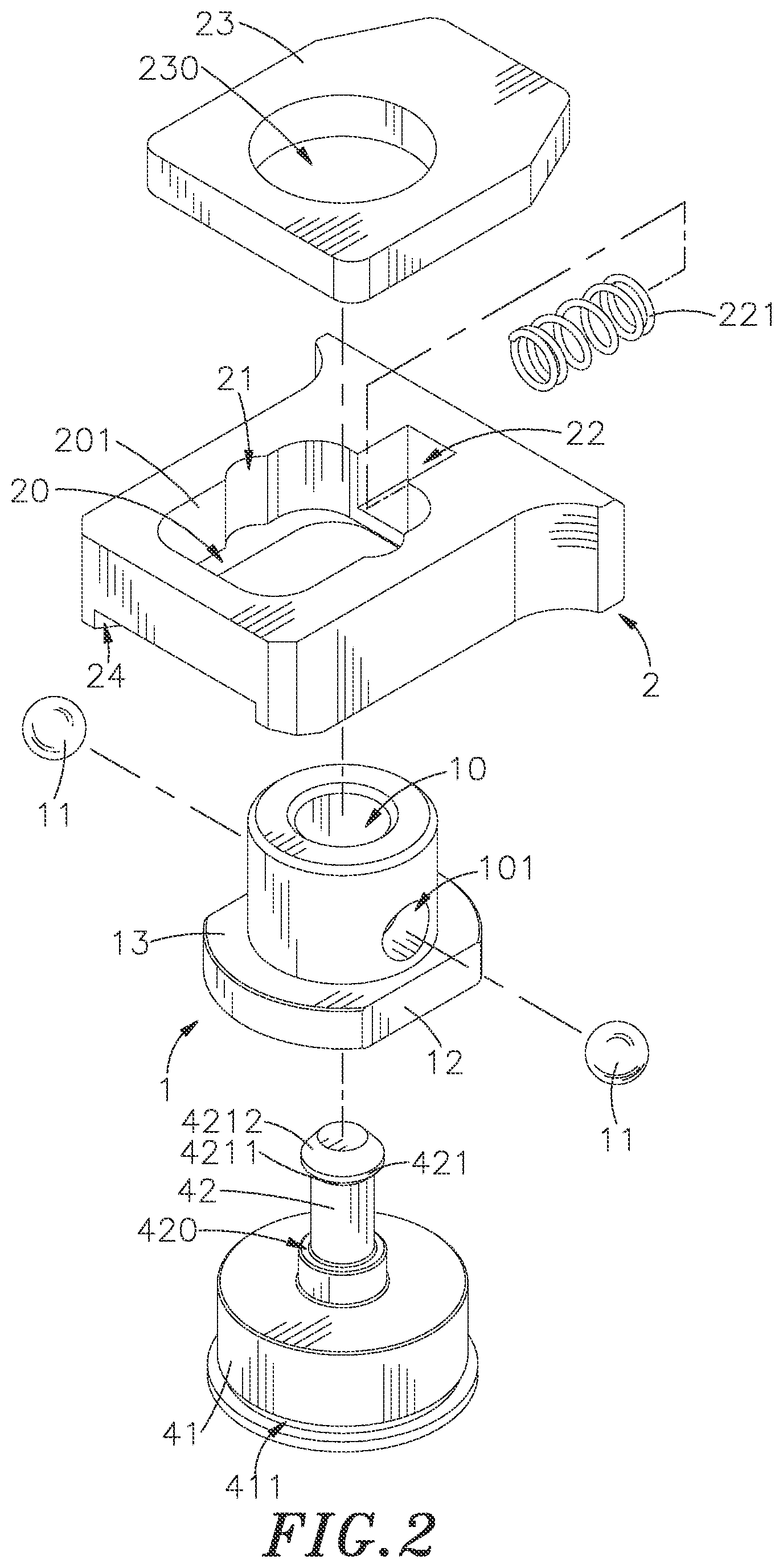 Patent US12297853 Figure 2 – Push controlled positioning device