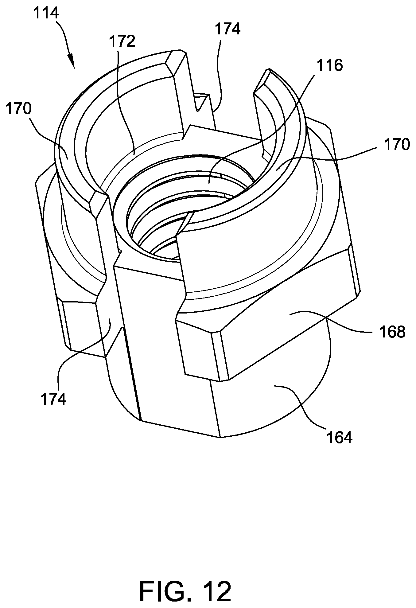 Patent US12297857 Figure 12 – Fastener assemblies and nut plate assemblies for fastener assemblies