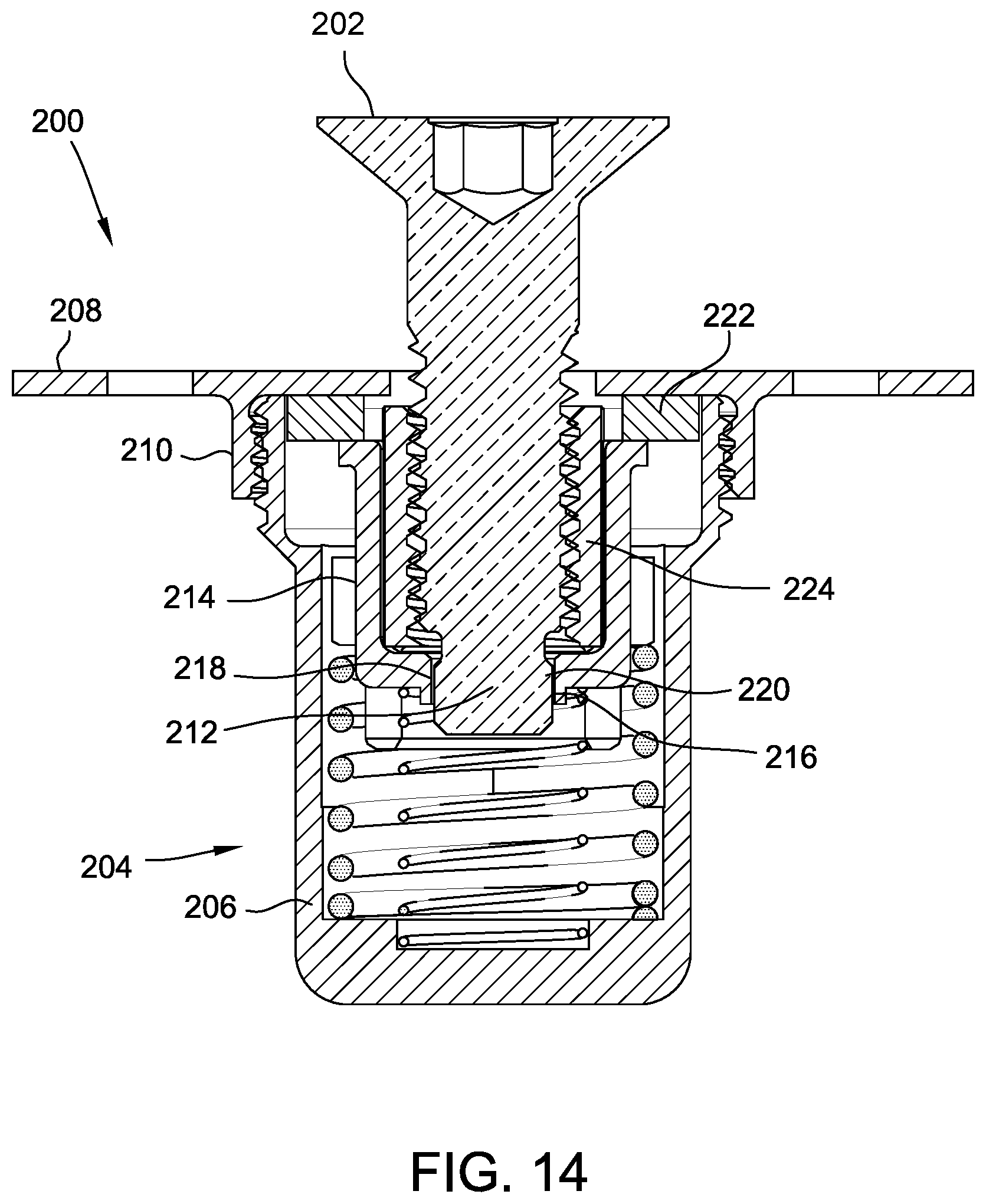 Patent US12297857 Figure 14 – Fastener assemblies and nut plate assemblies for fastener assemblies