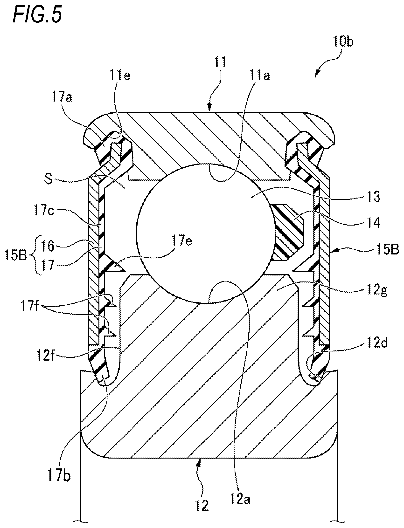 Patent US12297862 Figure 5 – Deep-groove ball bearing