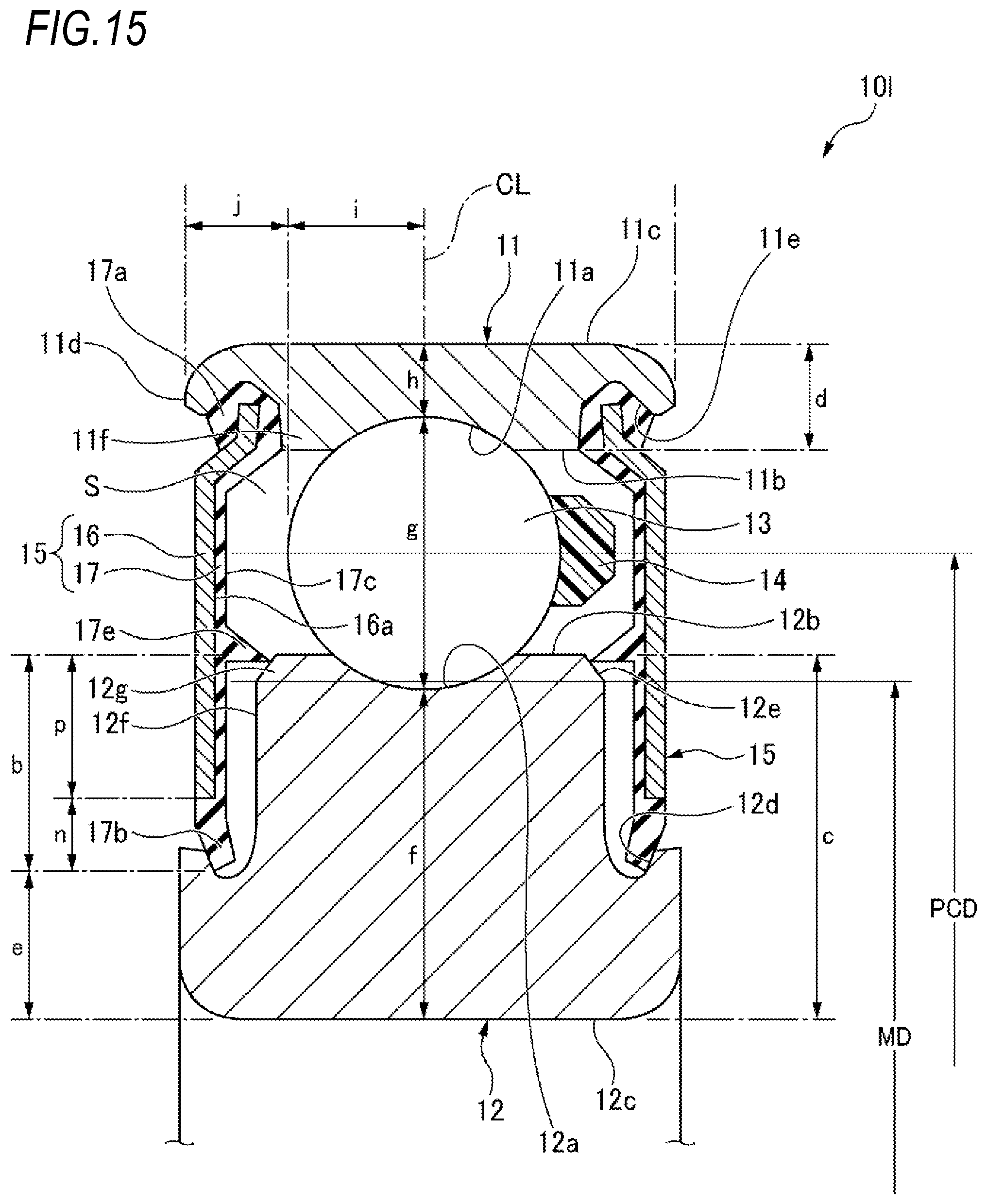 Patent US12297862 Figure 15 – Deep-groove ball bearing