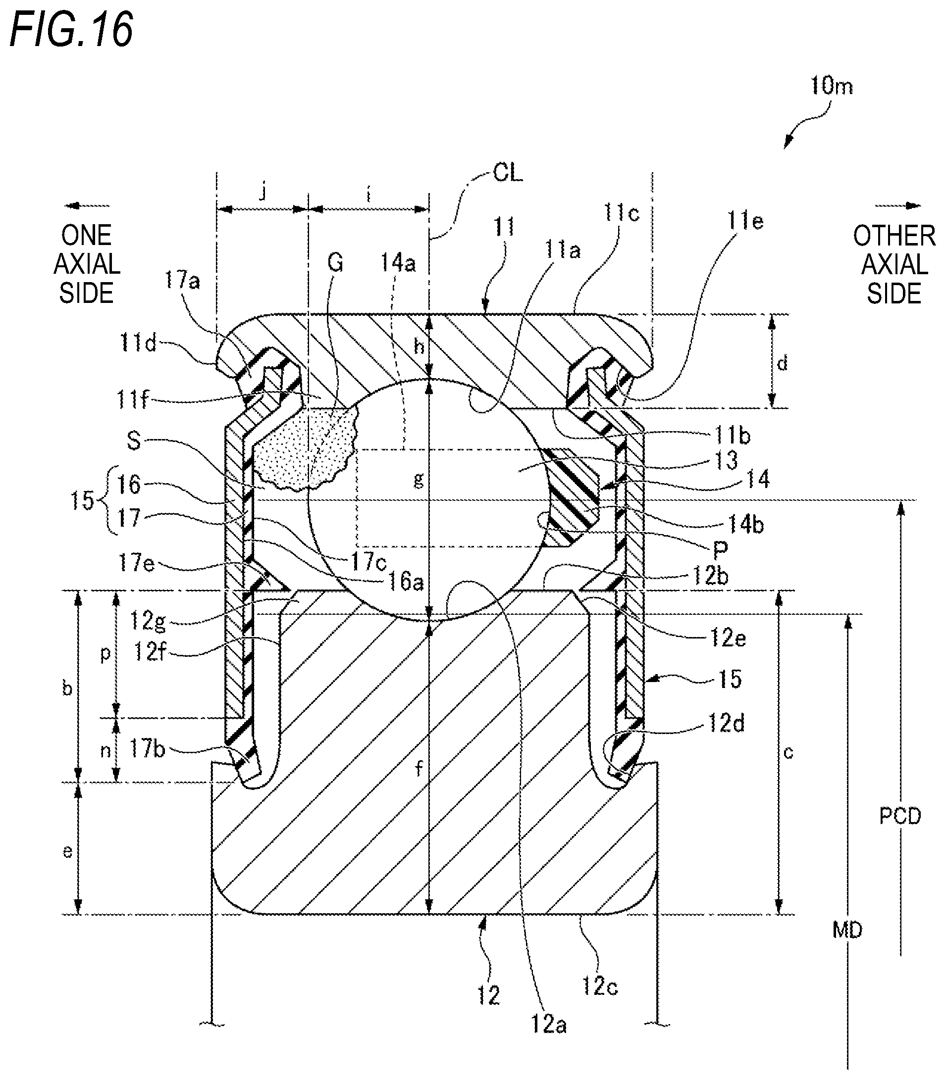 Patent US12297862 Figure 16 – Deep-groove ball bearing