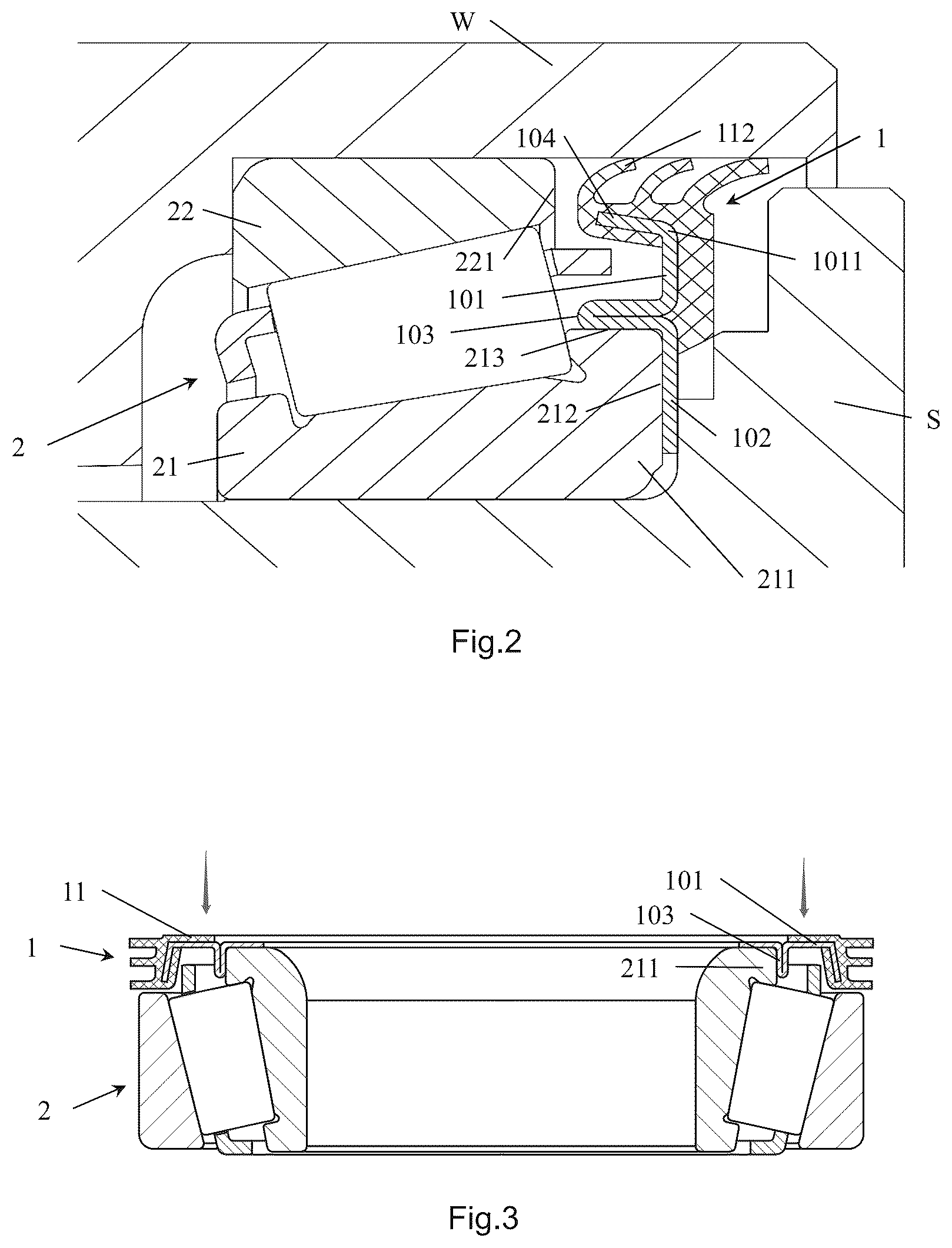 Patent US12297868 Figure 2 – Seal for taper roller bearing and taper roller bearing assembly