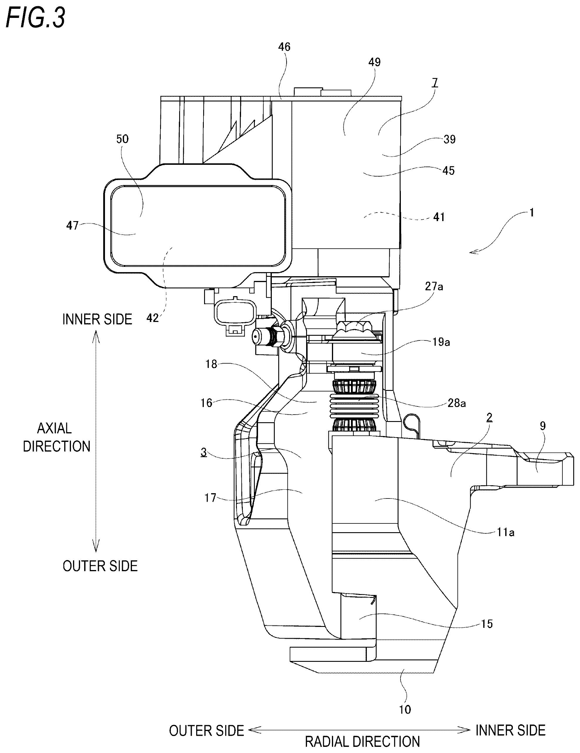 Patent US12297880 Figure 3 – Motor gear unit for disc brake apparatus and disc brake apparatus