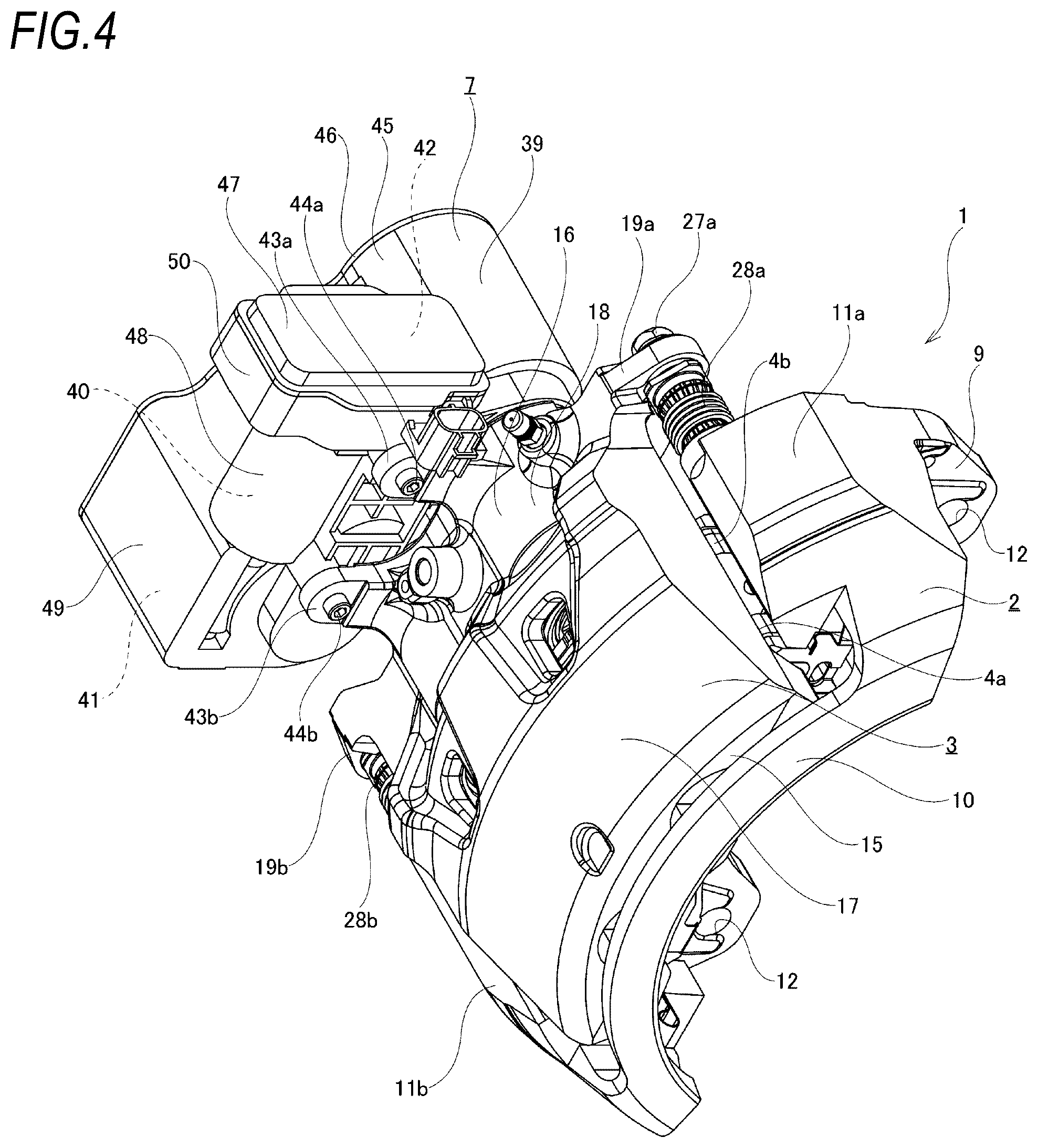 Patent US12297880 Figure 4 – Motor gear unit for disc brake apparatus and disc brake apparatus