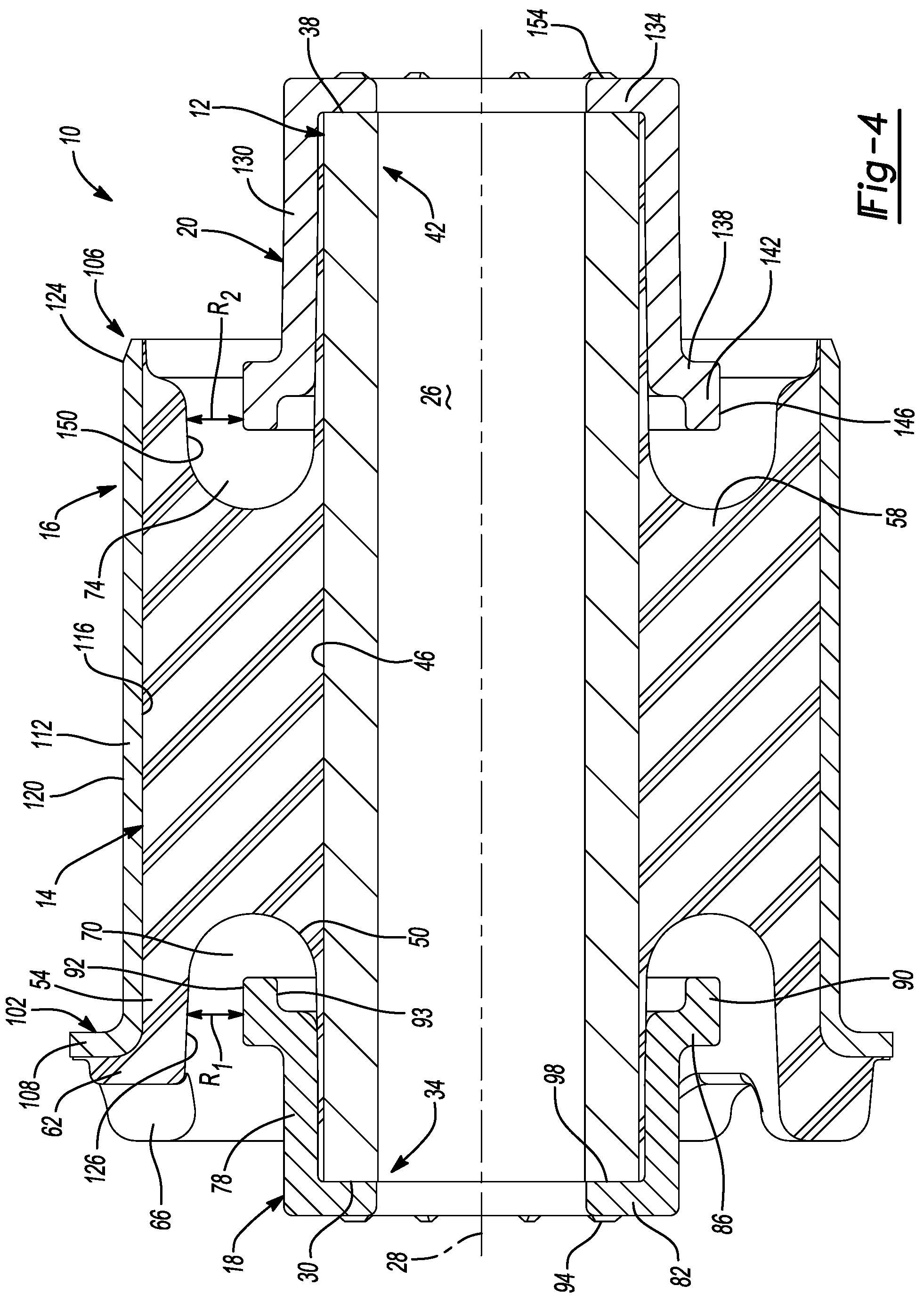 Patent US12297883 Figure 3 – Elastomeric bushing with ferrule