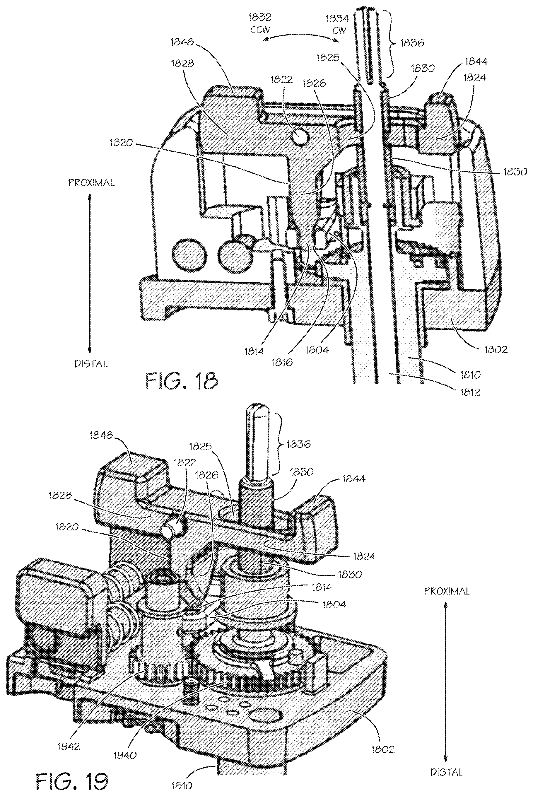 Patent US12297894 Figure 8 – Instrument transmission converting roll to linear actuation