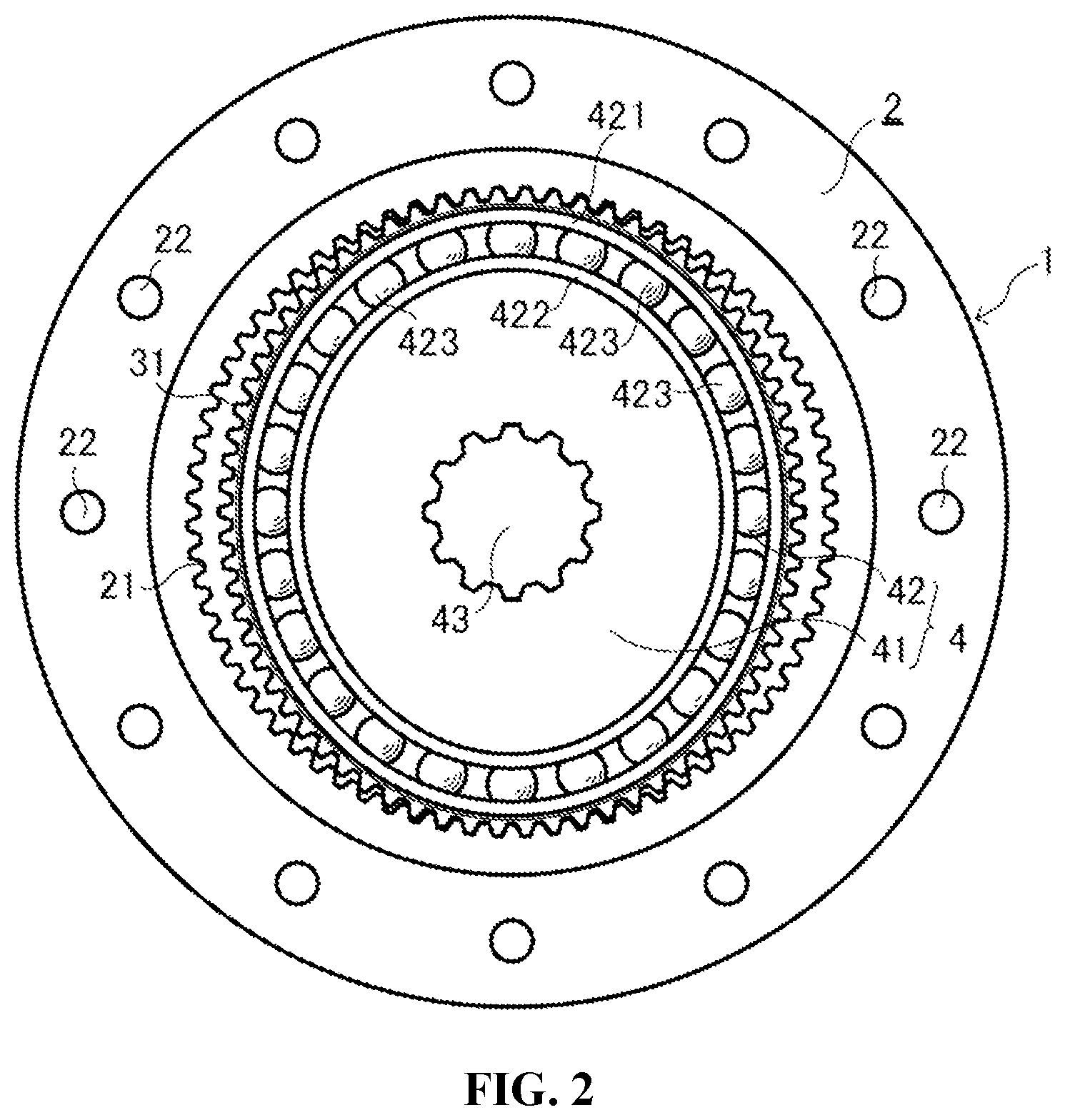 Patent US12297896 Figure 2 – Harmonic gear device and actuator
