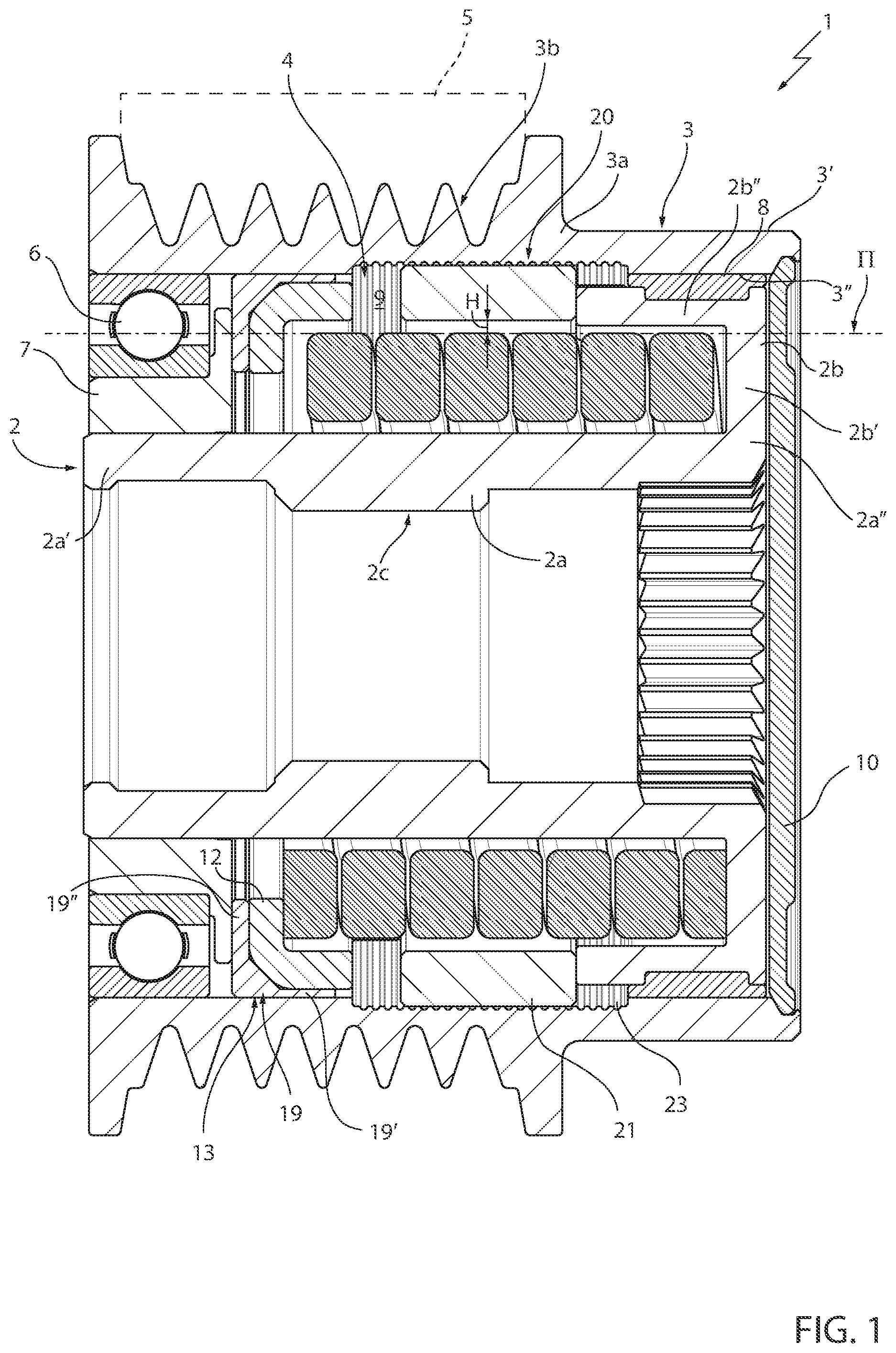 Patent US12297897 Figure 1 – Filtering pulley