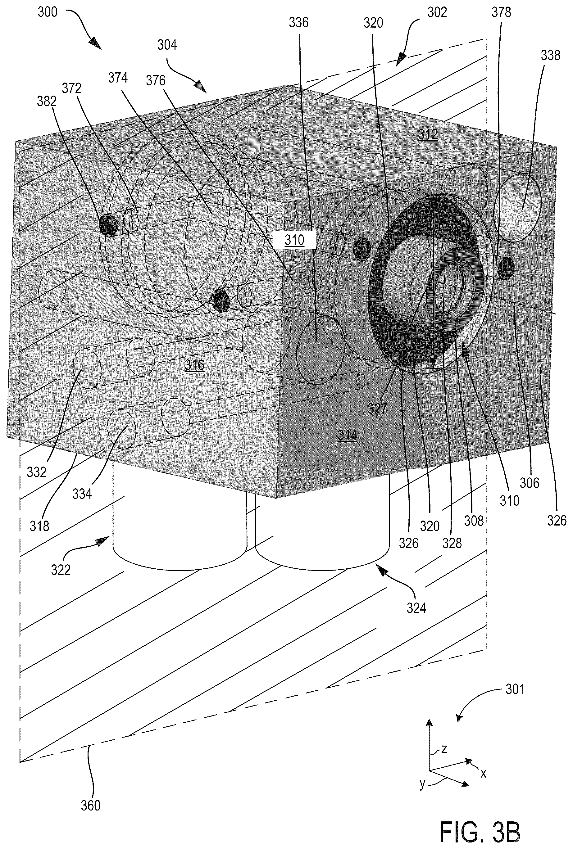 Patent US12297904 Figure 5 – Stand-alone, self-purging, hollow-piston hydraulic actuator