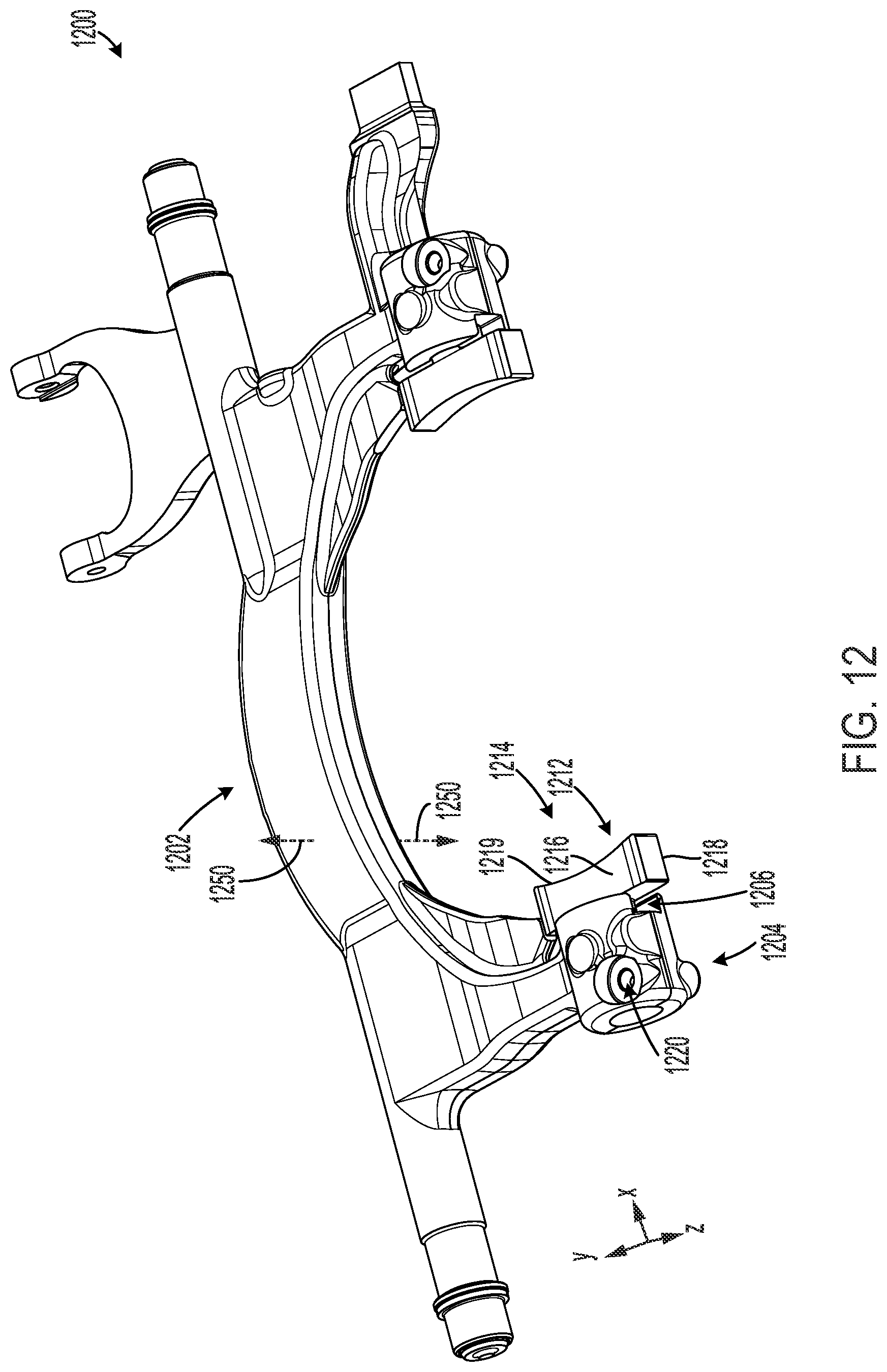 Patent US12297906 Figure 10 – Adjustable shift fork system for efficient assembly and disassembly of a clutch assembly