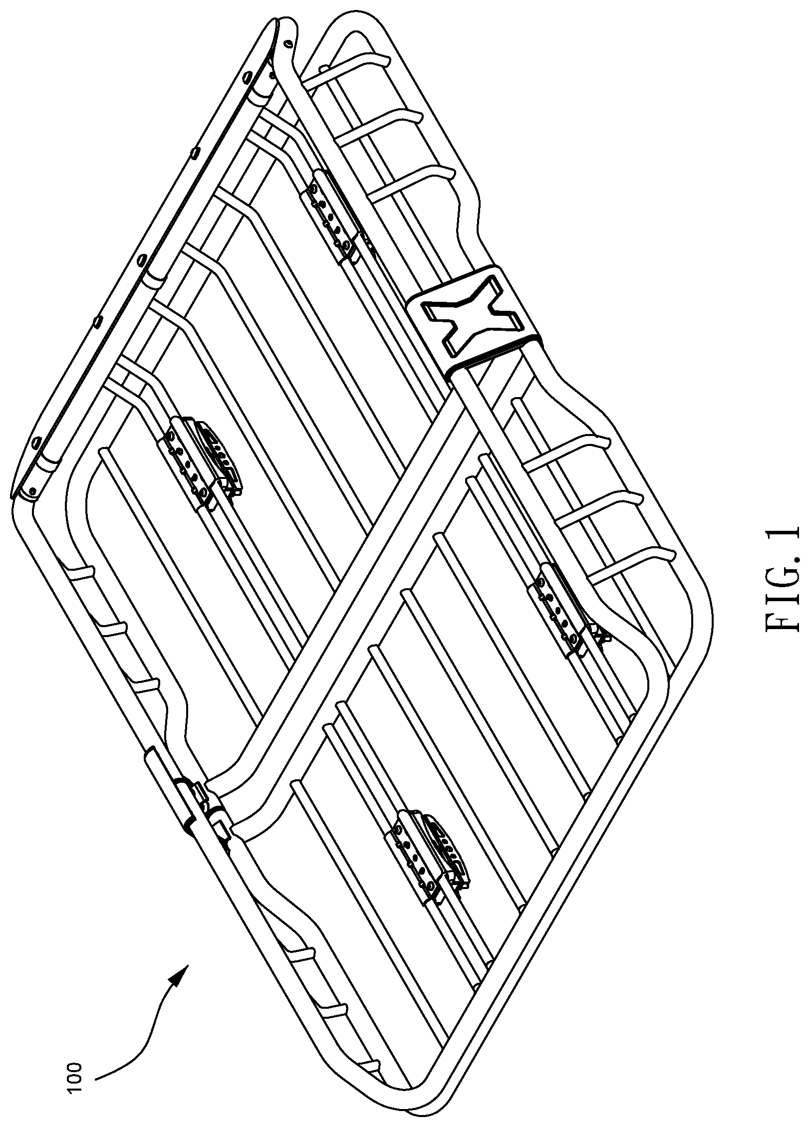 Patent US12297907 Figure 1 – Water-proof sealing structure for vehicle roof rack