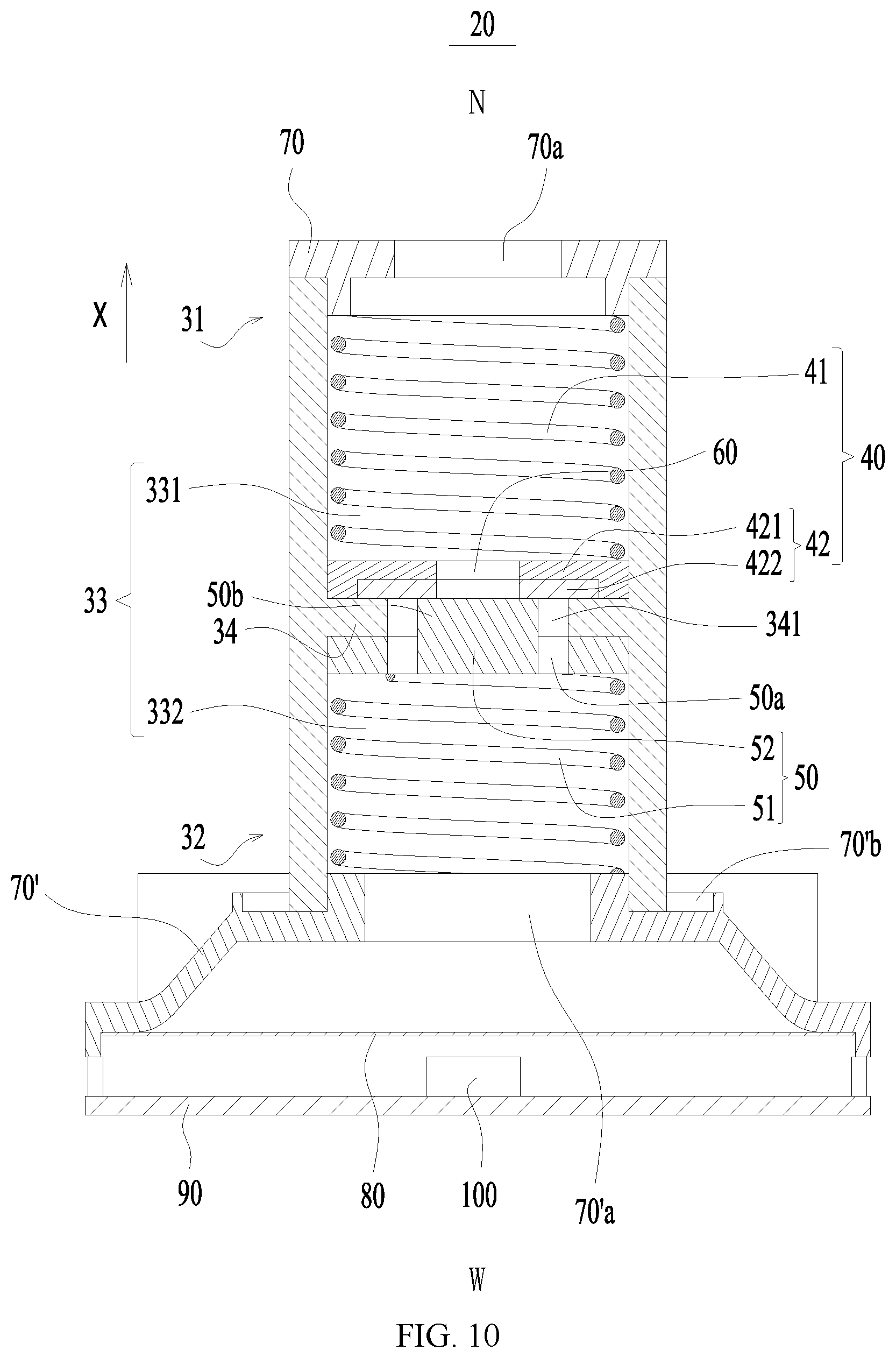 Patent US12297918 Figure 8 – Bidirectional pressure relief valve, battery and electric device