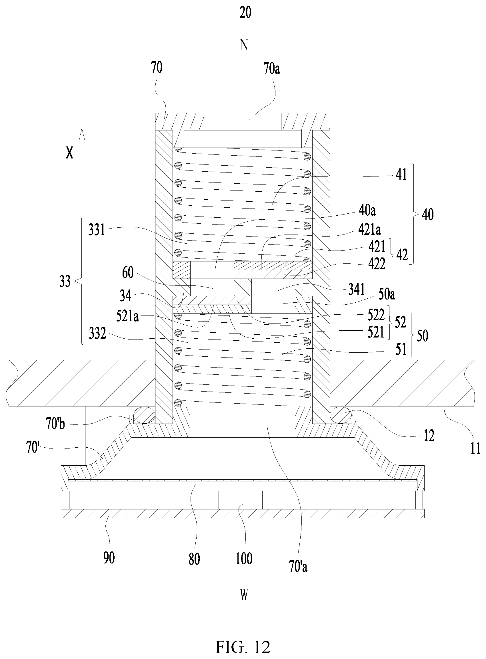 Patent US12297918 Figure 10 – Bidirectional pressure relief valve, battery and electric device