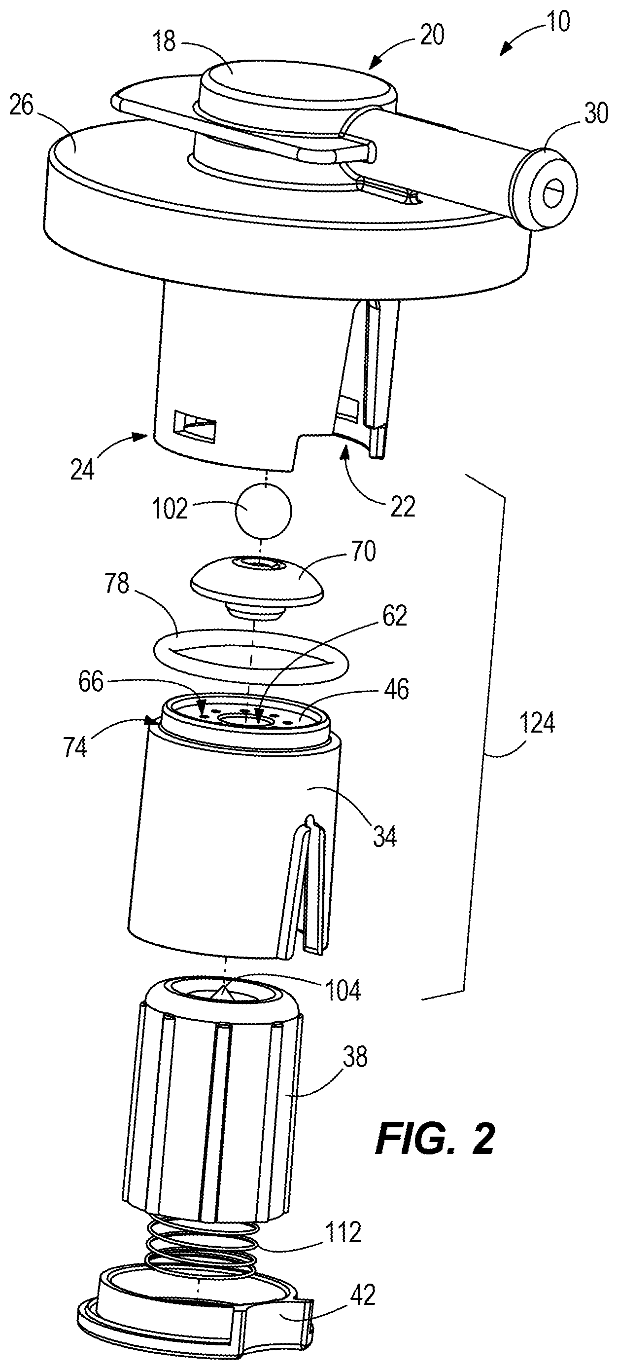 Patent US12297921 Figure 2 – Rollover vent valve assembly