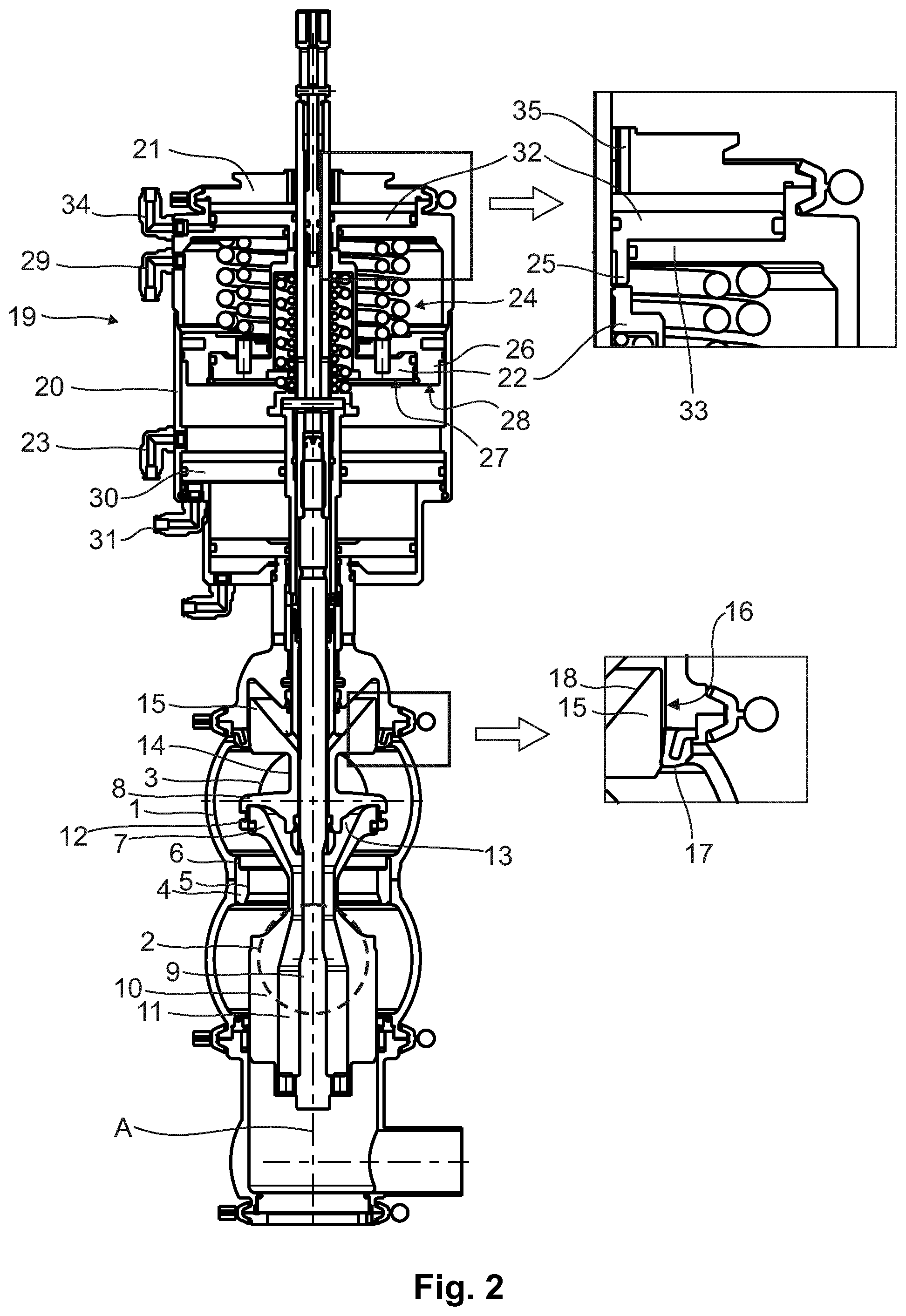 Patent US12297928 Figure 2 – Drive for a valve and method