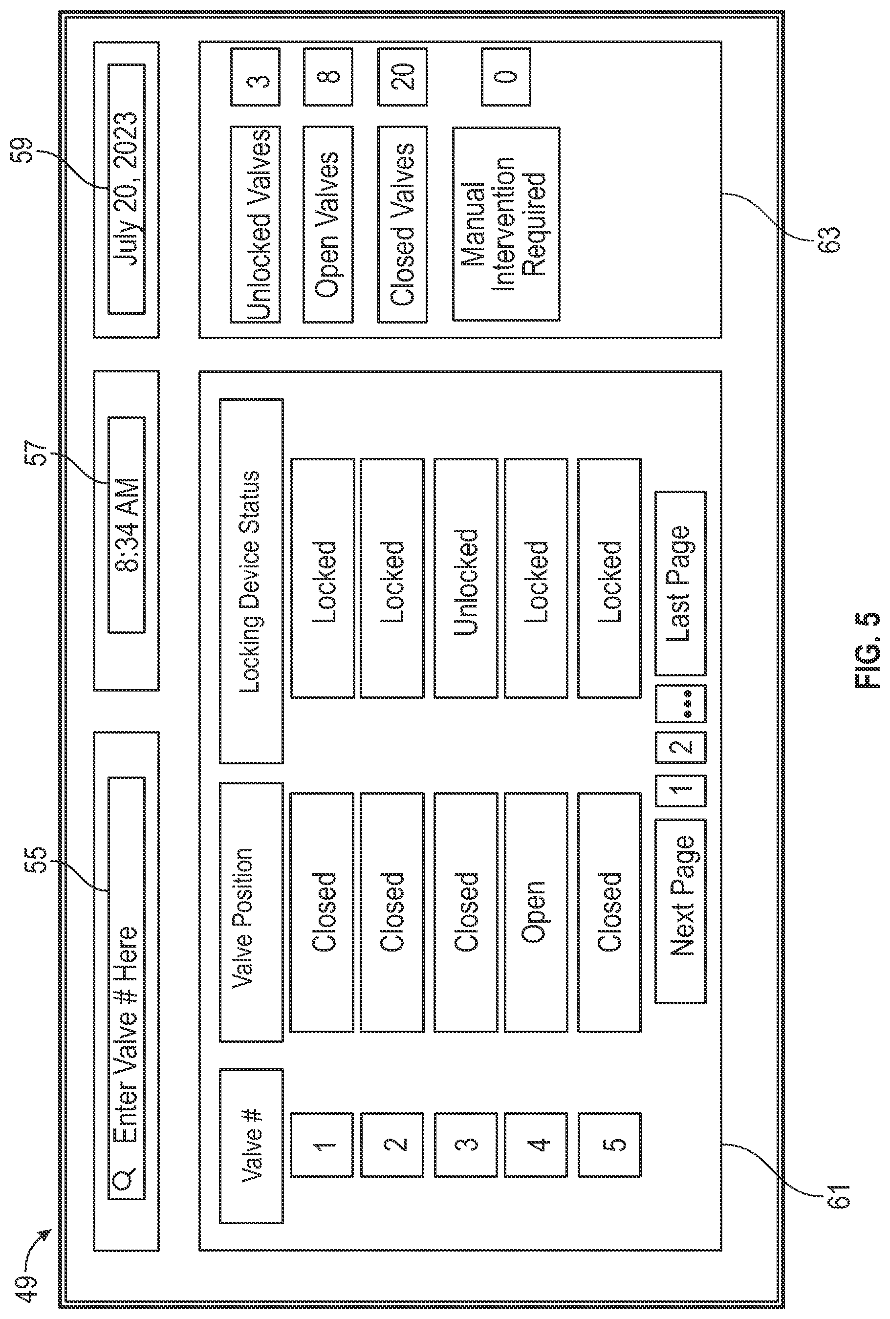 Patent US12297930 Figure 5 – Digitized valve locking device and remote monitoring system