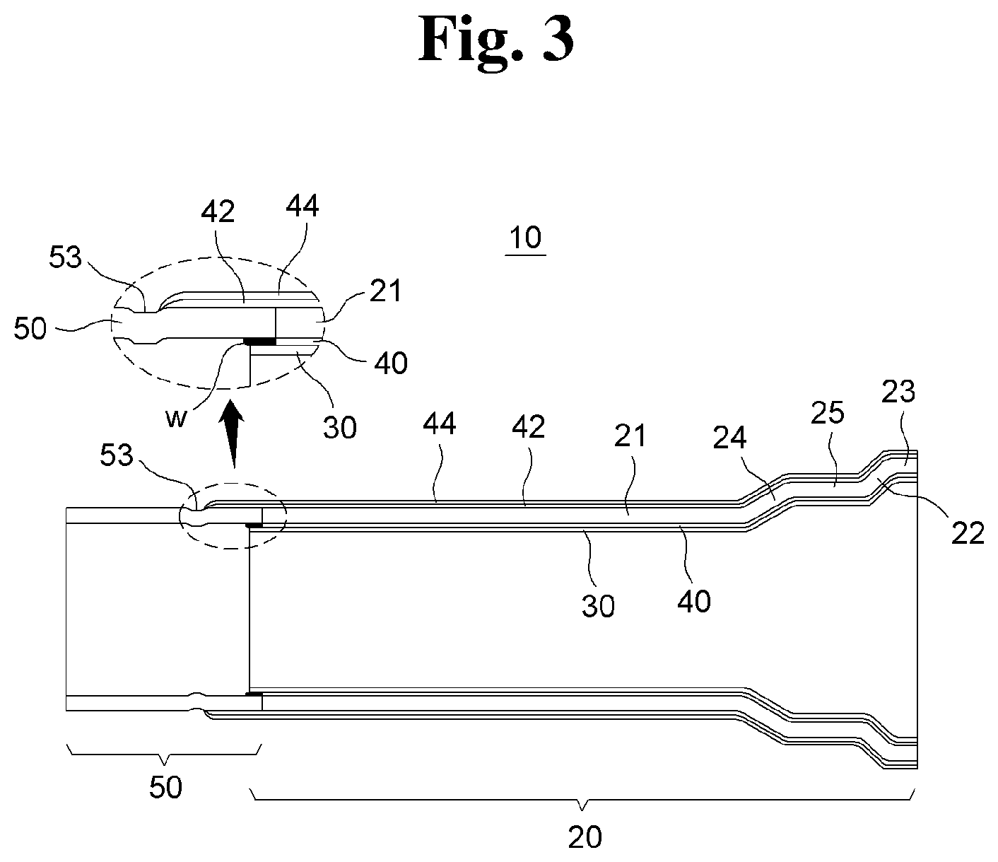 Patent US12297939 Figure 3 – Composite pipe formed by combining a main portion and a short pipe portion, and connection structure of the same