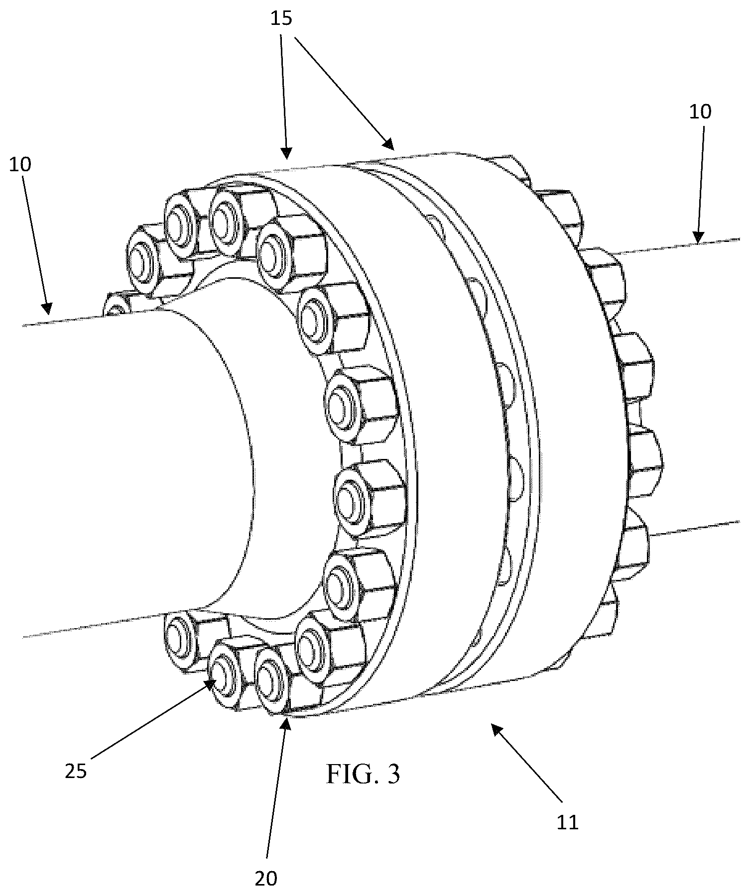 Patent US12297940 Figure 3 – Fabric and elastomeric seal for flanged connections