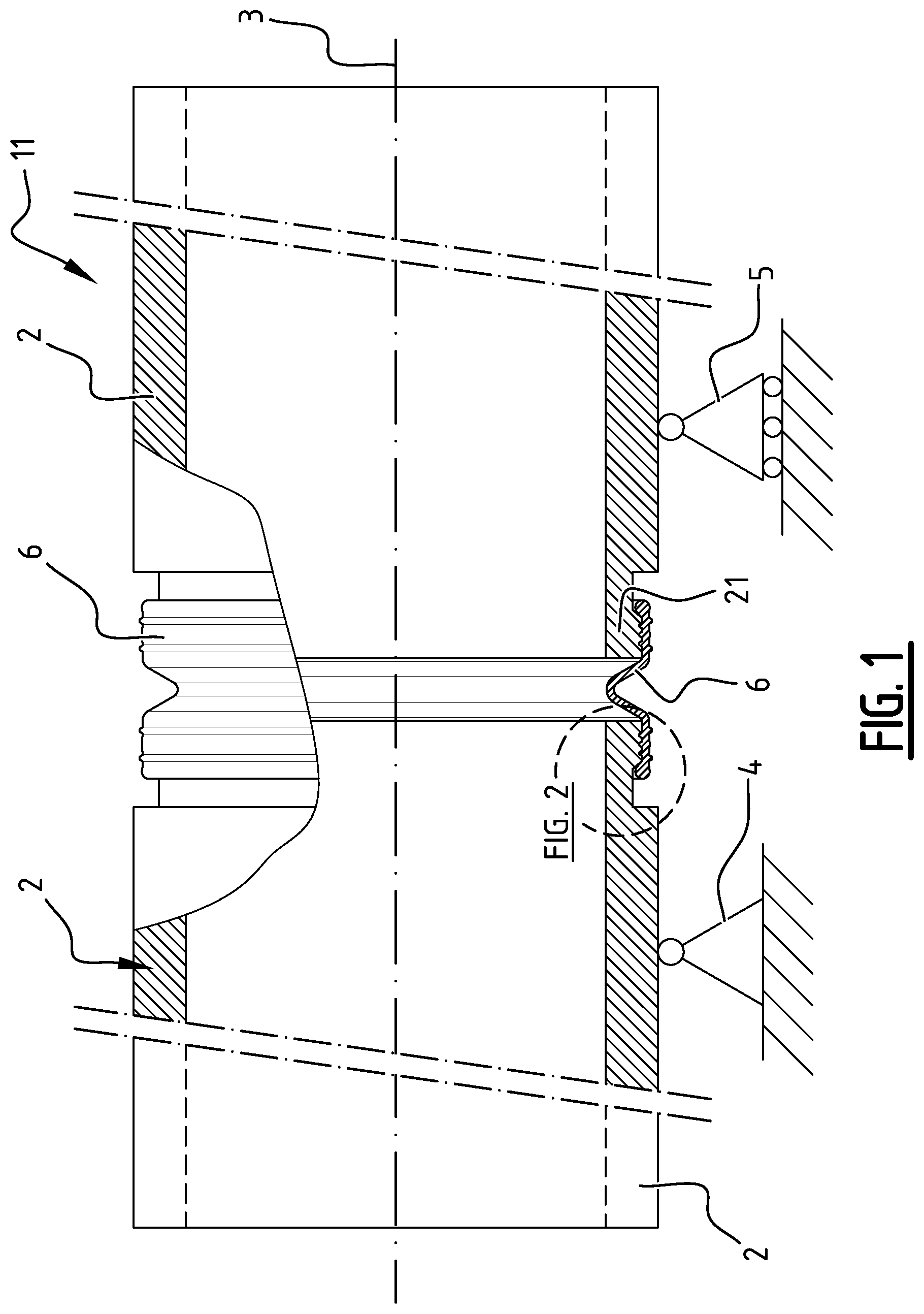 Patent US12297941 Figure 1 – Low-pressure tubular system comprising expansion joints
