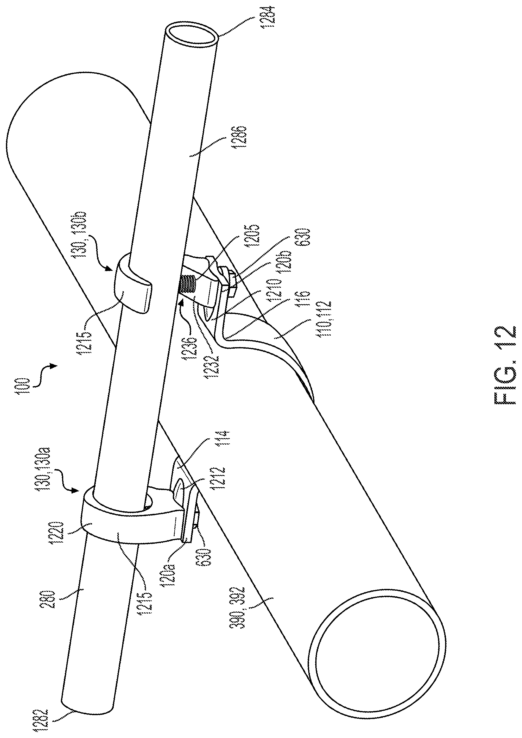 Patent US12297942 Figure 7 – Brace pipe attachment mechanism