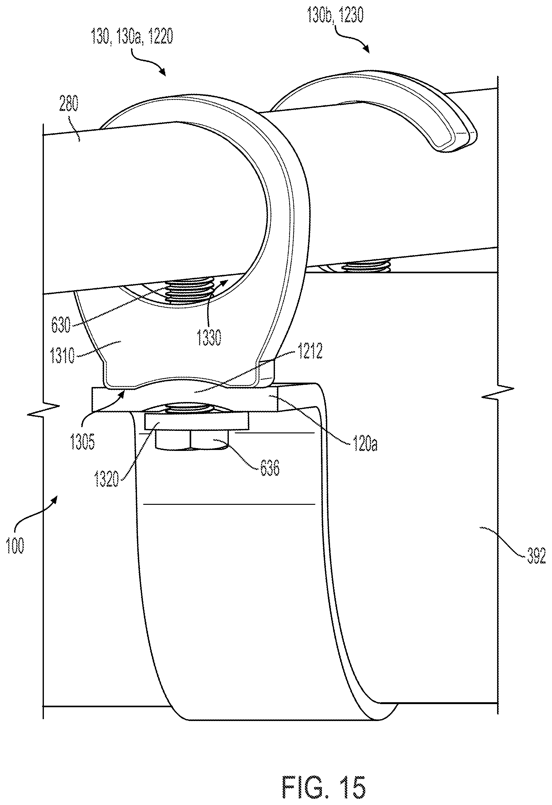 Patent US12297942 Figure 9 – Brace pipe attachment mechanism