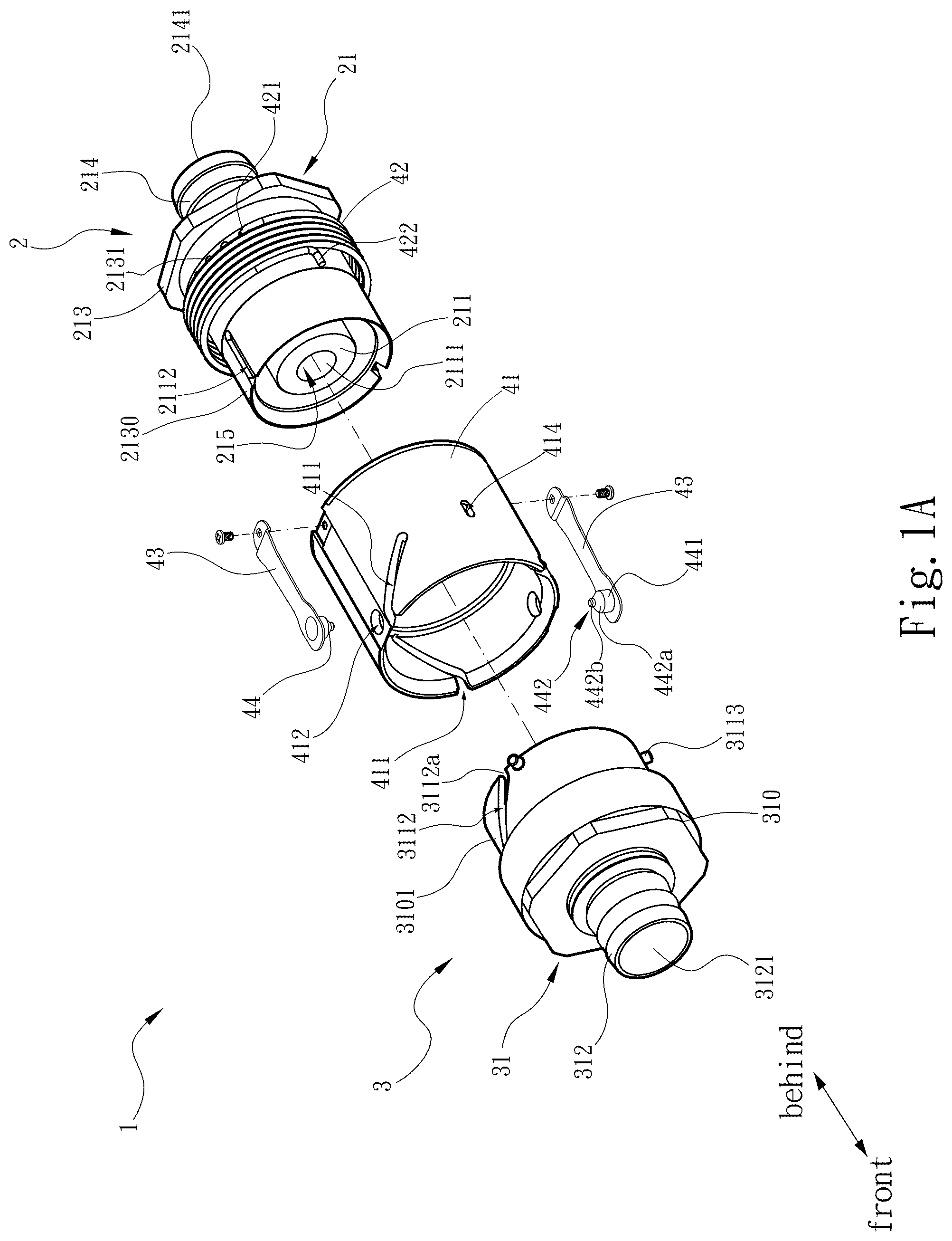 Patent US12297944 Figure 1 – Pipe coupler with locking structure