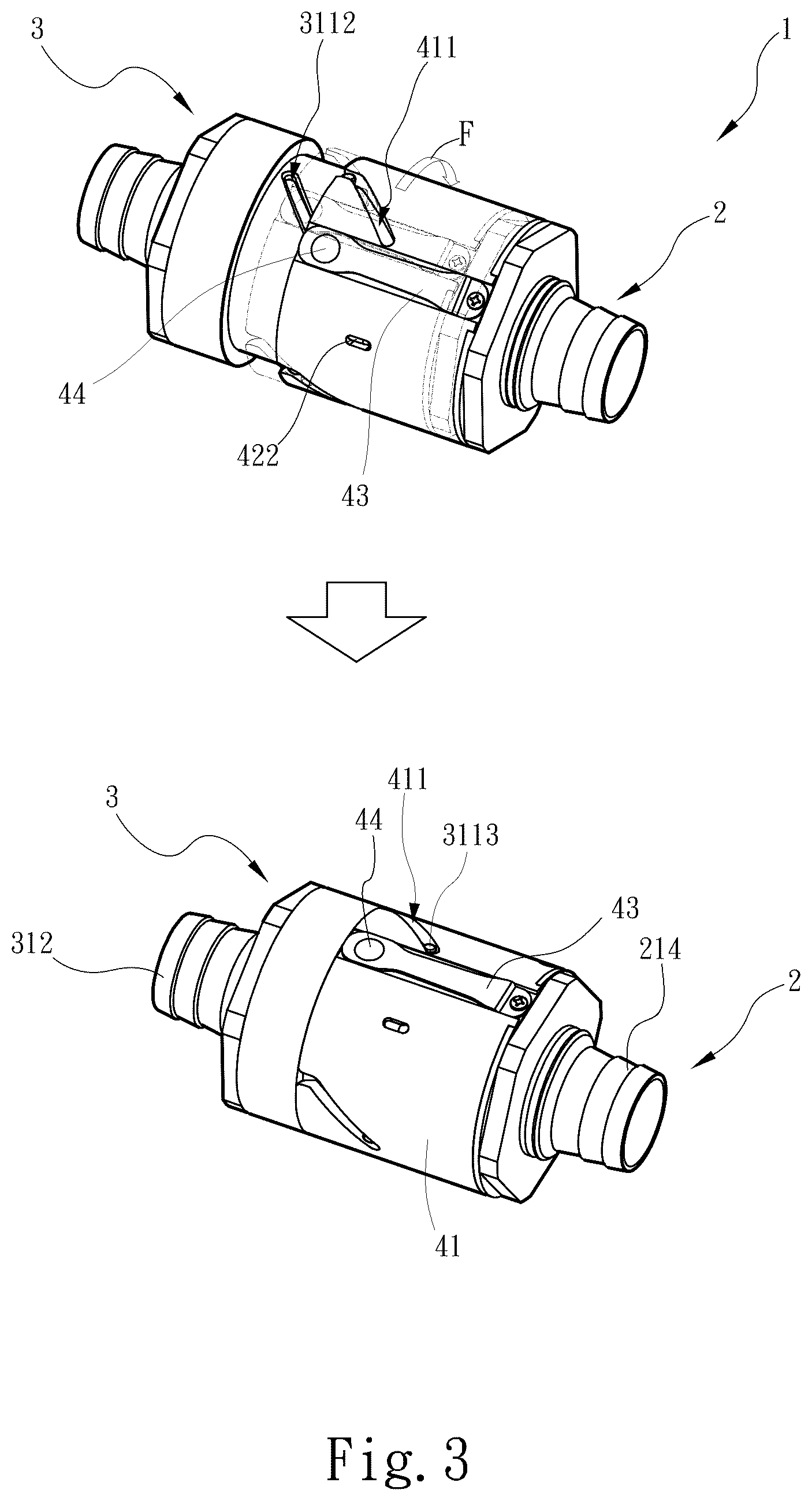 Patent US12297944 Figure 6 – Pipe coupler with locking structure