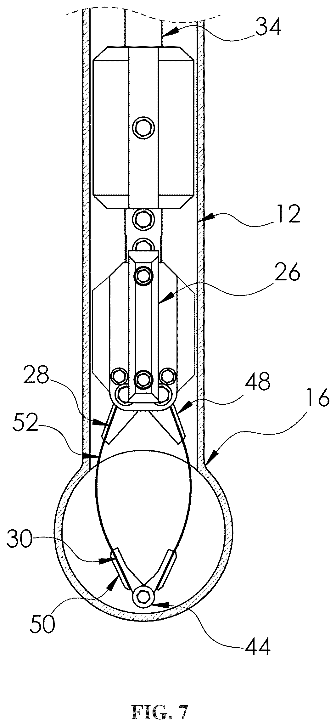 Patent US12297949 Figure 6 – In-pipe device catcher