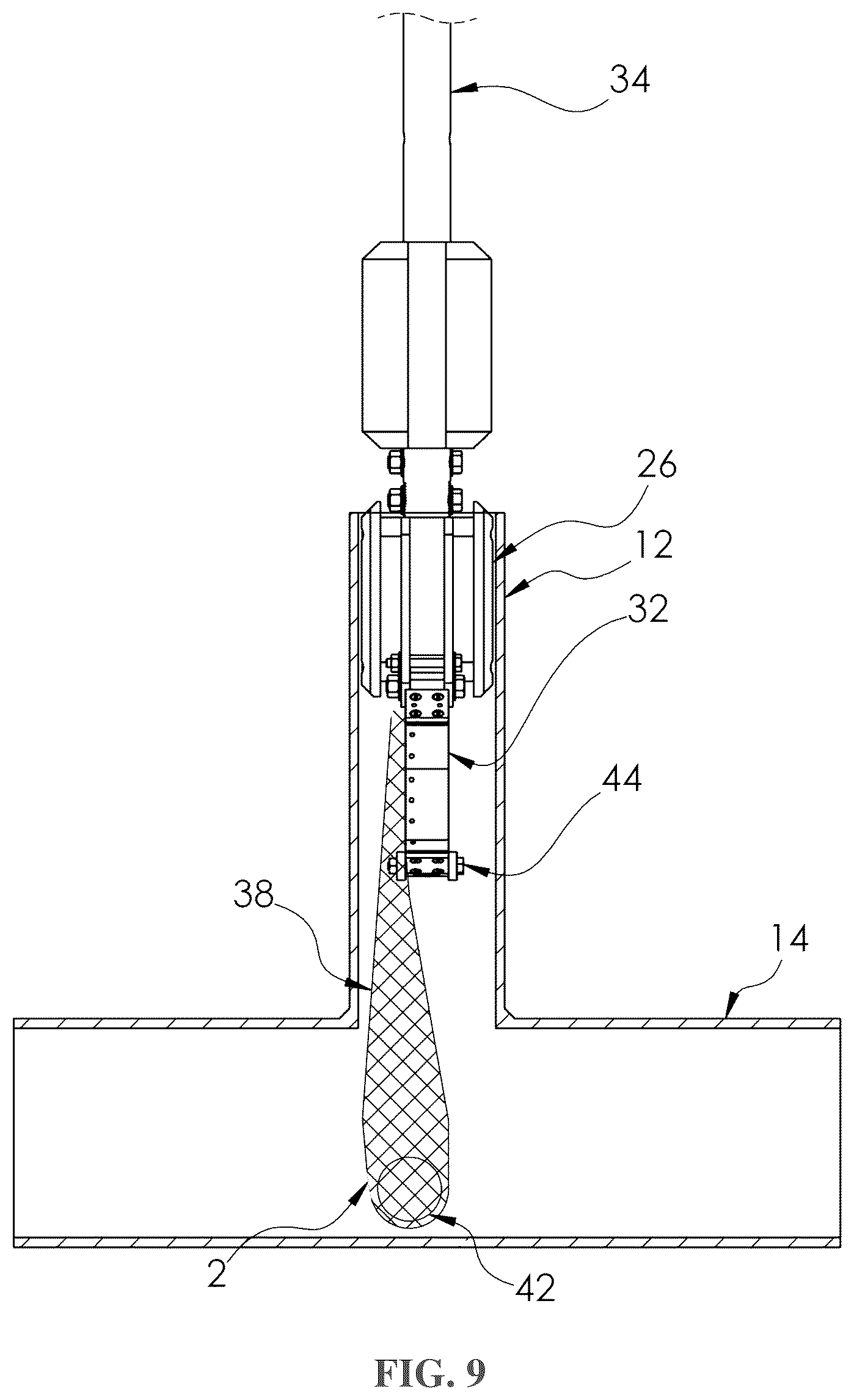Patent US12297949 Figure 8 – In-pipe device catcher