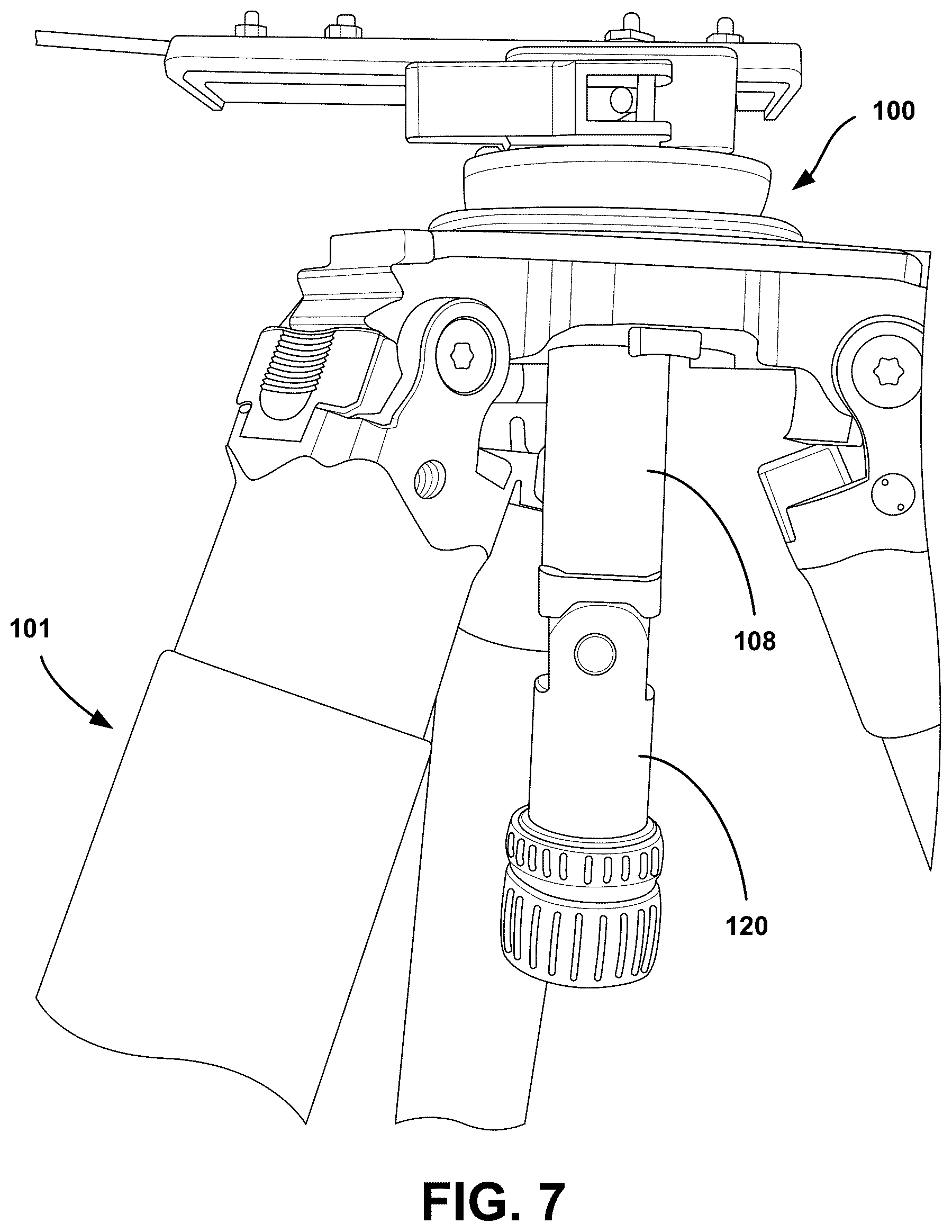 Patent US12297953 Figure 7 – Adjustable clamping device and leveling base with multidirectional adjustment